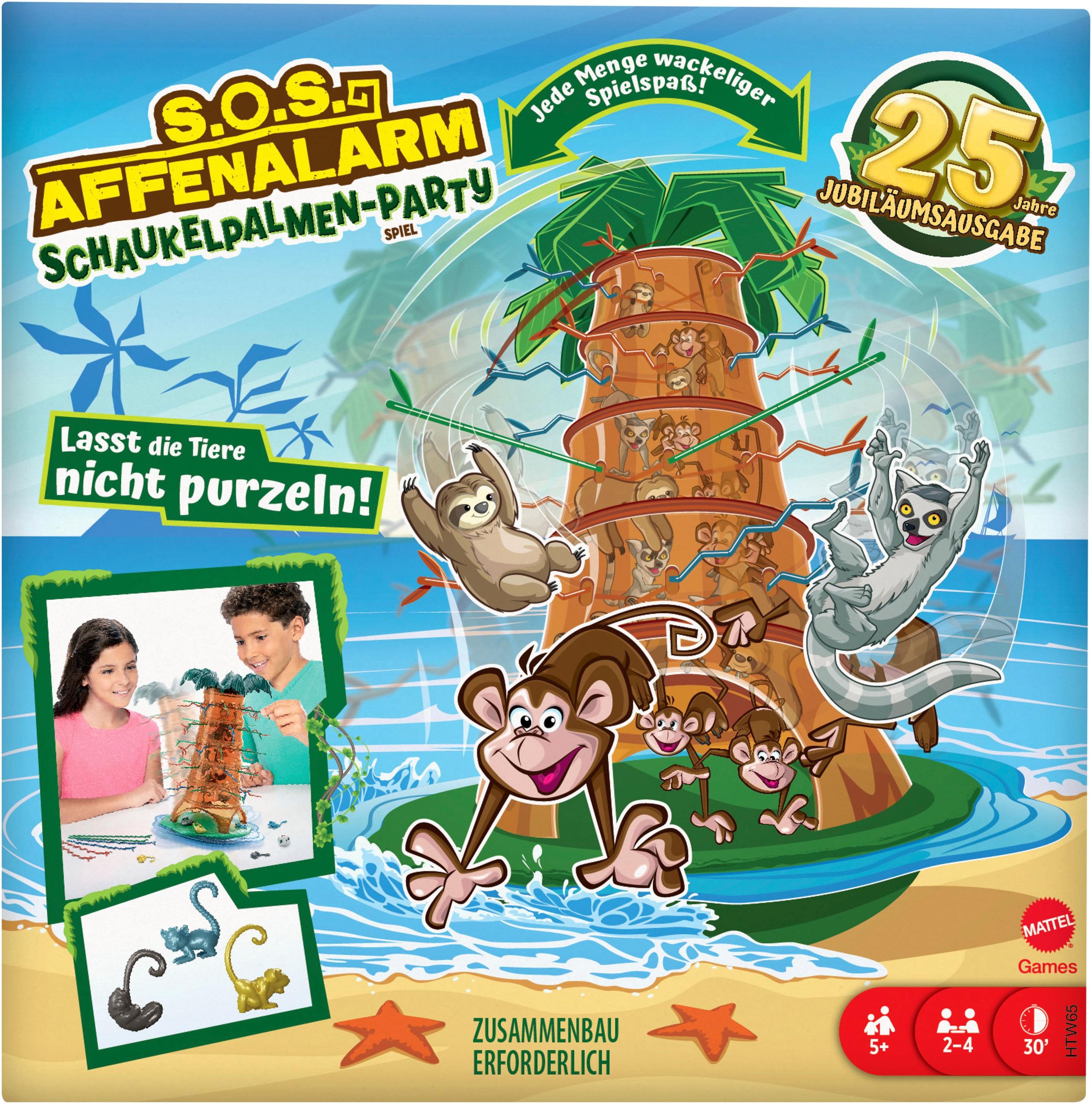 Spiel MATTEL GAMES "S.O.S. Affenalarm Schaukelpalmen-Party", bunt, Spiele, Kinder, Spiel