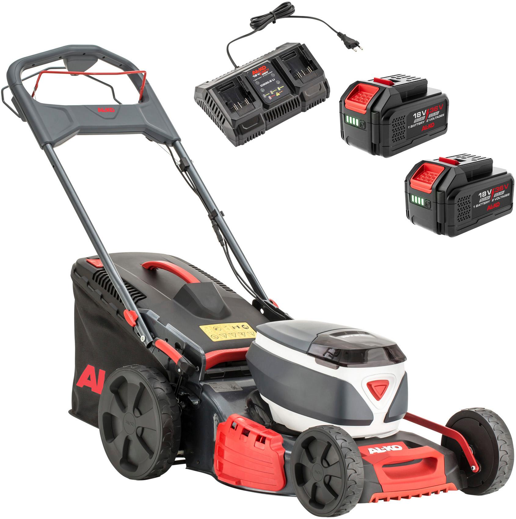 Akkurasenmäher AL-KO “46.6 Li SP COMFORT SET”, grau, B:58cm H:43,4cm T:106,5cm, Rasenmäher, Radantrieb
