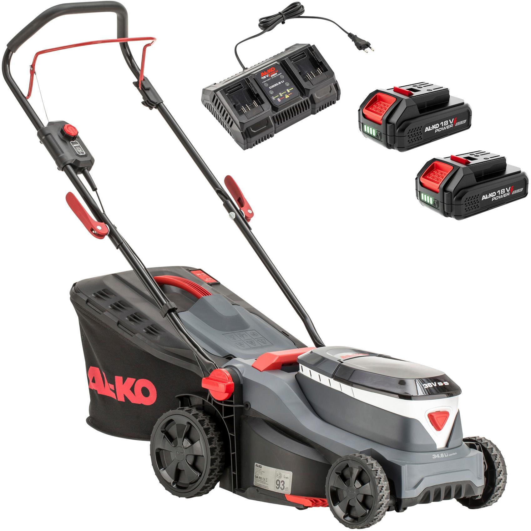Akkurasenmäher AL-KO “34.6 Li COMFORT SET”, grau, B:40cm H:38,1cm T:64,5cm, Rasenmäher