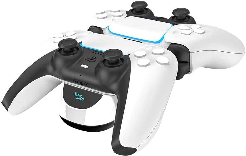 STEELPLAY Controller-Ladestation “Dual Charging Dock PS5”, schwarz (schwarz, weiß), Ladegeräte