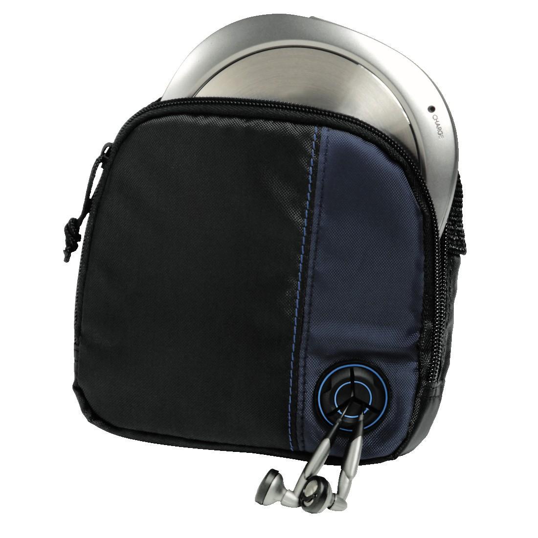 HAMA CD-Player Tasche "Tasche für Discman und 3 CDs, Schwarz Blau, Trageriemen, Kabelausgang", schwarz, B/H/T: 16,5cm x 2,6cm x 19cm, Taschen, CD-Play