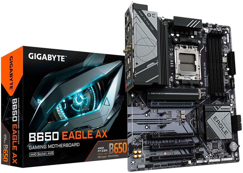GIGABYTE Mainboard "B650 EAGLE AX", schwarz, B:30,5cm H:3,5cm T:24,4cm, Mainboards, Mainboard