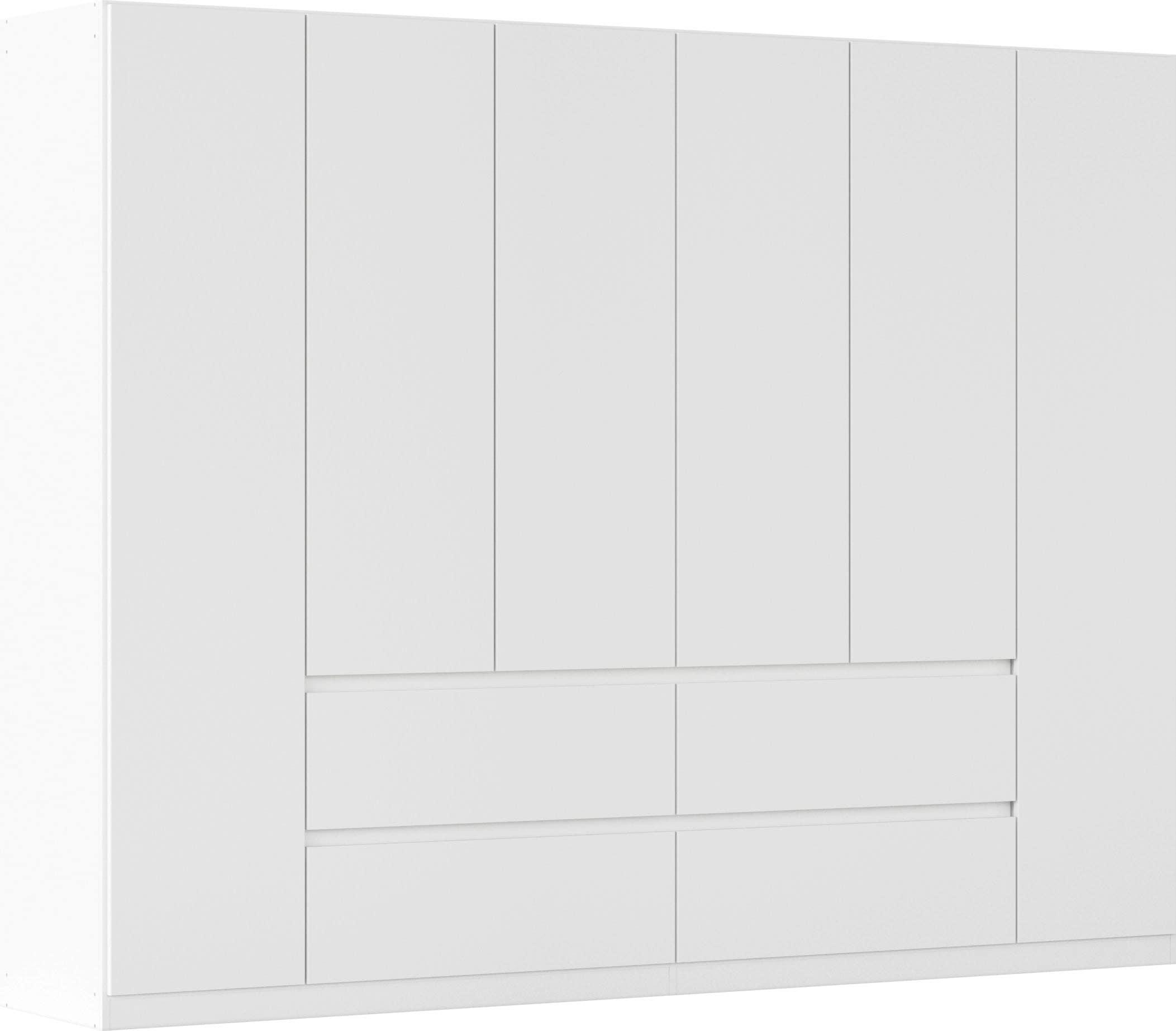 Drehtürenschrank RAUCH "Schrank Garderobe MAINZ Breiten 91/136/181/226/271/315/360, Höhe 210cm", weiß (alpinweiß), B:271cm H:210cm T:54cm, Holzwerksto