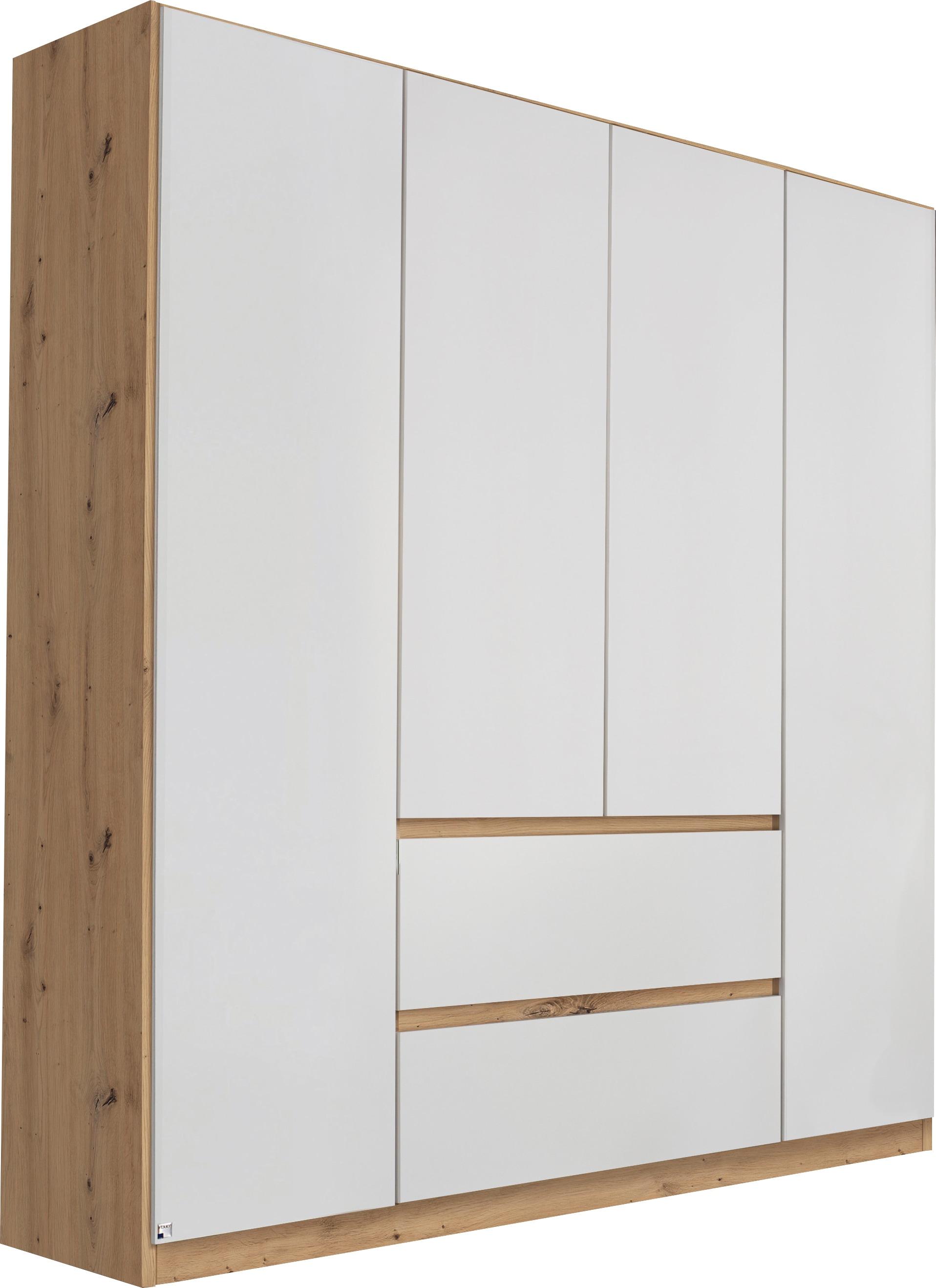 Drehtürenschrank RAUCH "Schrank Garderobe MAINZ Breiten 91/136/181/226/271/315/360, Höhe 210cm", weiß (eiche artisan, alpinweiß), B:181cm H:210cm T:54