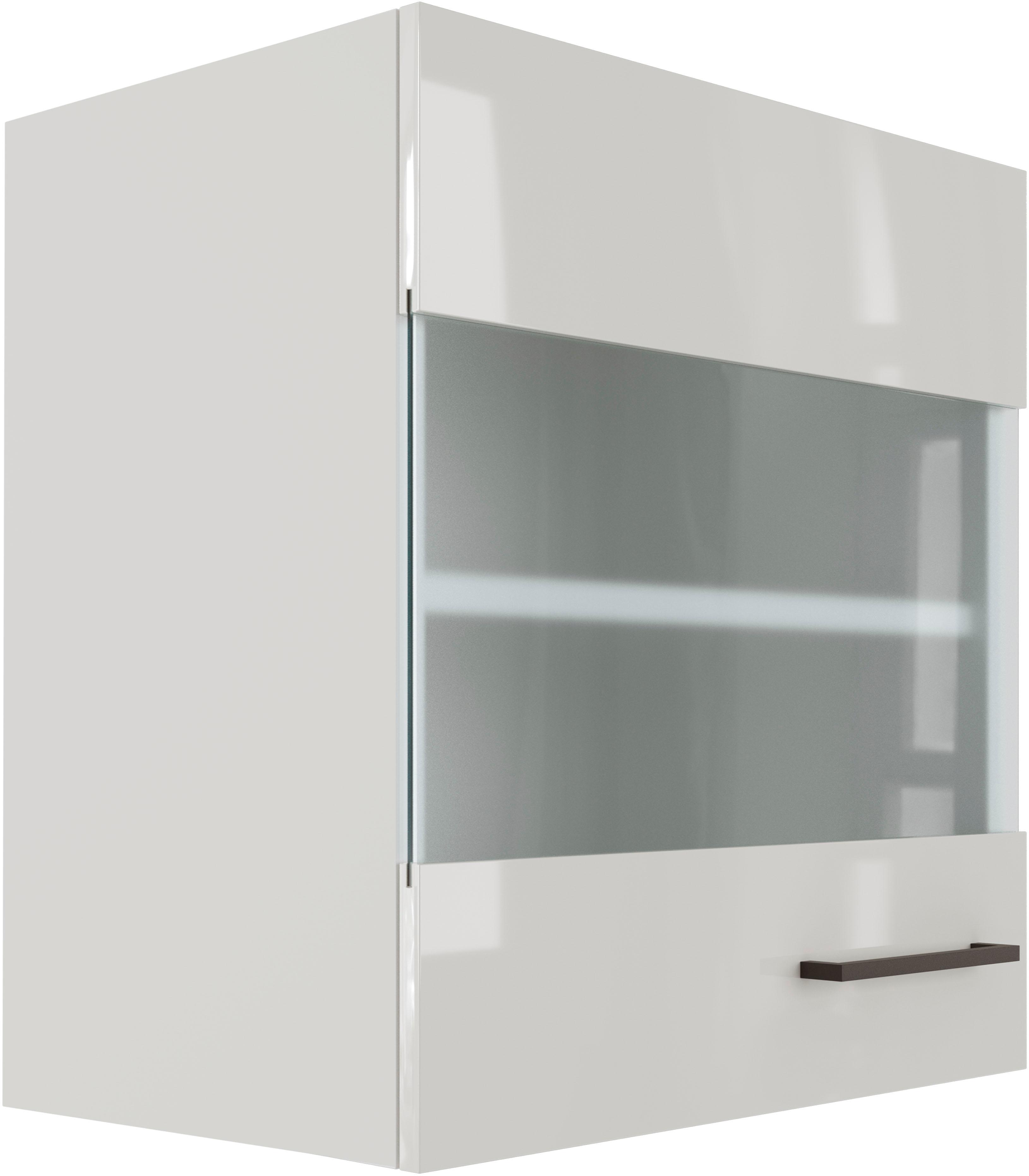 Glashängeschrank FLEX-WELL "Lund", grau (lichtgrau, rauchgrau), B:50cm H:54,8cm T:32cm, Holzwerkstoff, Schränke, Glashängeschrank, (B x H x T) 50 x 89