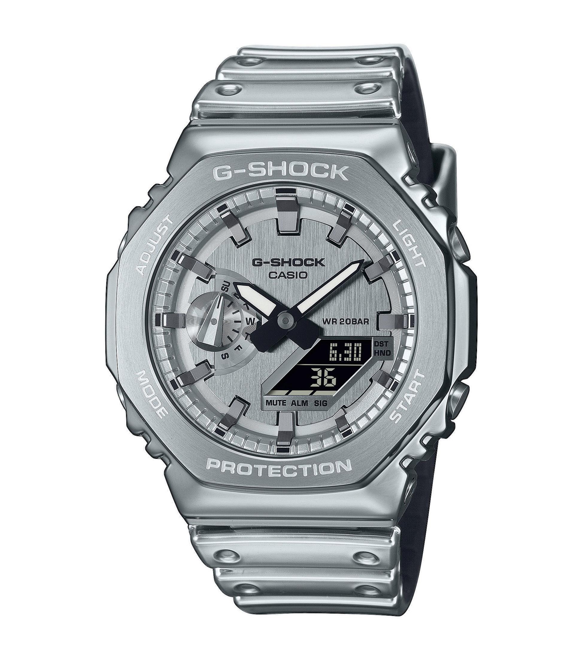 Chronograph CASIO G-SHOCK, silberfarben, Armbanduhren