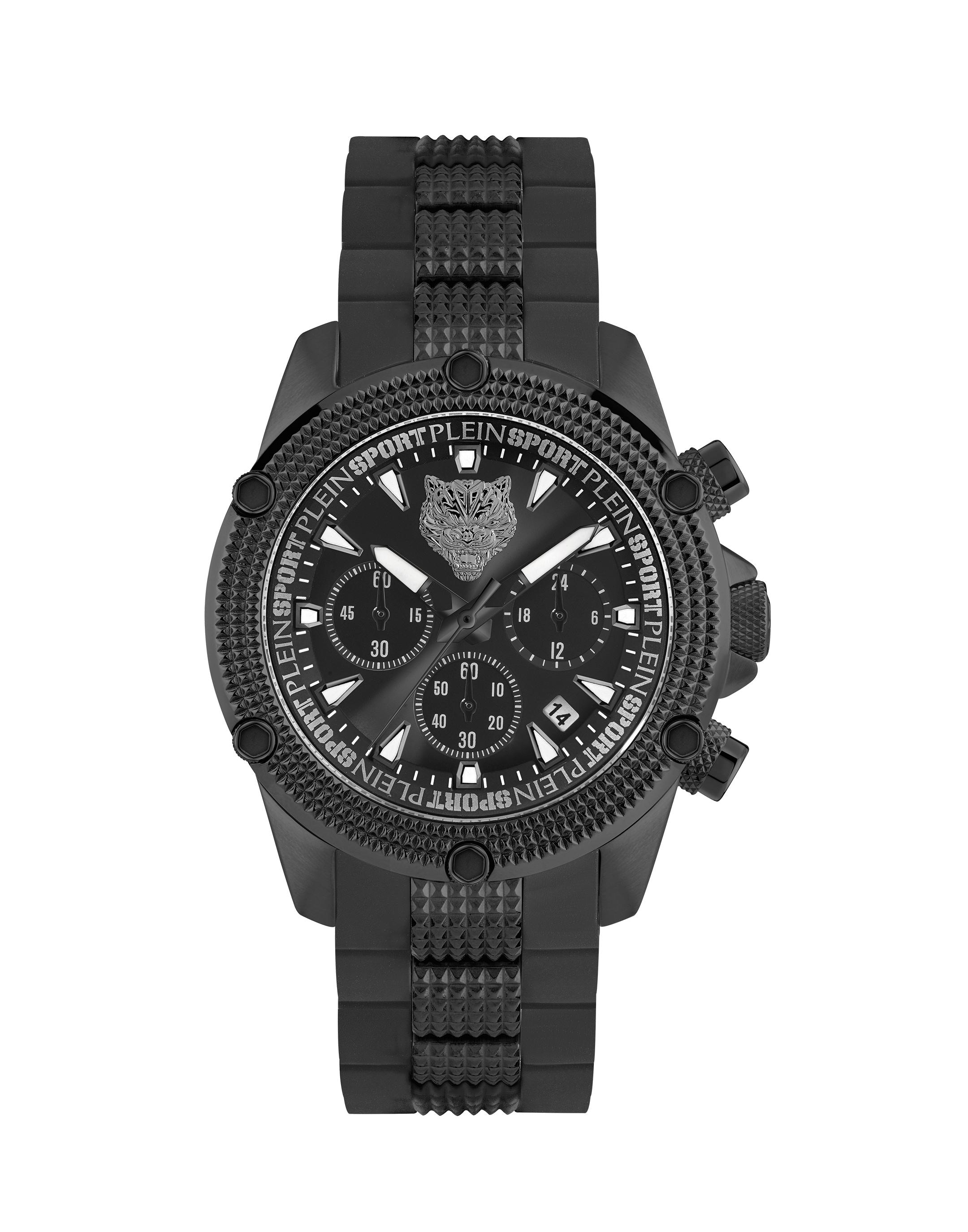 Luxusuhr PLEIN SPORT “Hurricane Chrono”, schwarz (02, schwarz), Armbanduhren