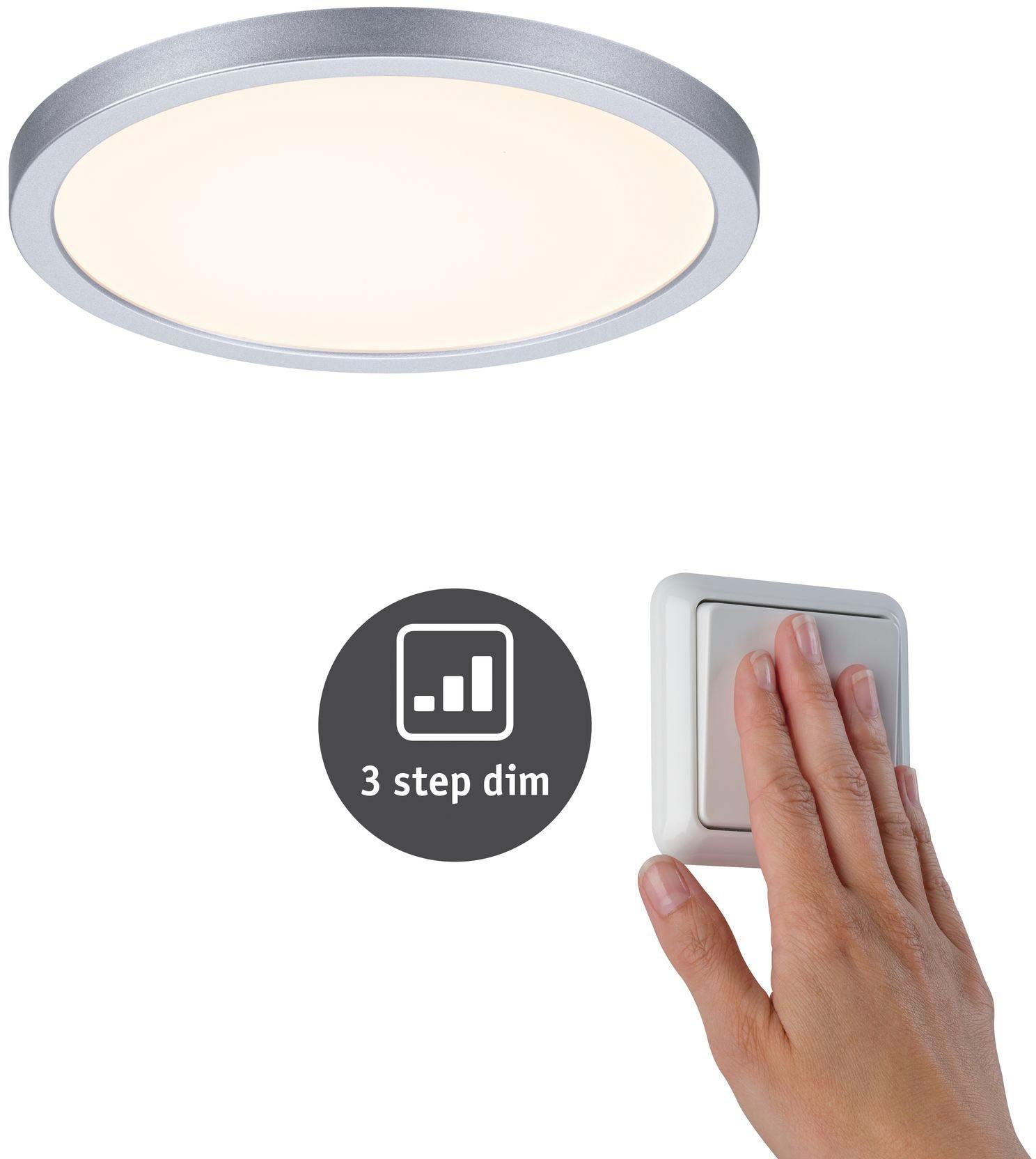 PAULMANN LED Einbauleuchte "Areo", grau (chromfarben), 1, Ø 17,5cm H: 2,6cm, 1 Stk., Leuchten, LED-Modul, 3-Stufen-dimmbar, LED Einbauleuchte