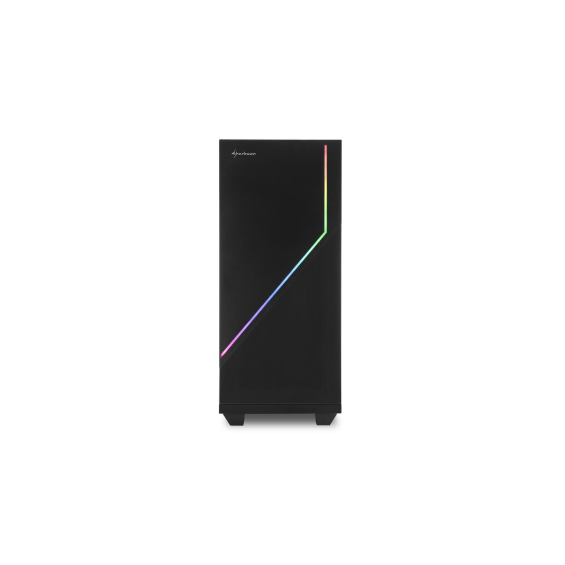 SHARKOON PC-Gehäuse "RGB FLOW", schwarz, B:25cm H:49cm T:53cm, Computergehäuse, PC-Gehäuse