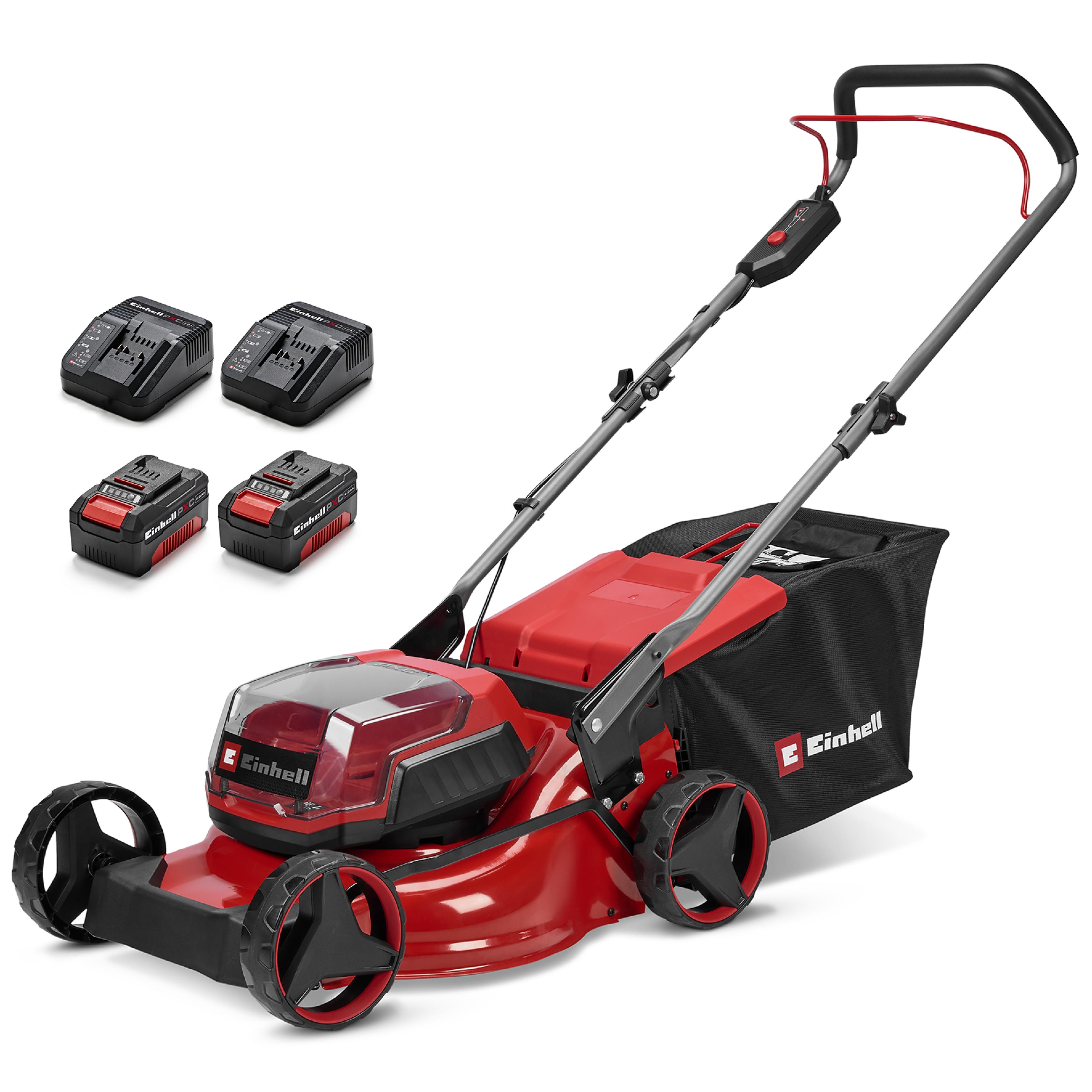 Akkurasenmäher EINHELL “GC-CM 36/42 Li BL (2×4,0Ah)”, rot, schwarz, B:47cm H:99,7cm, Rasenmäher, Inkl. Akku und Ladegerät