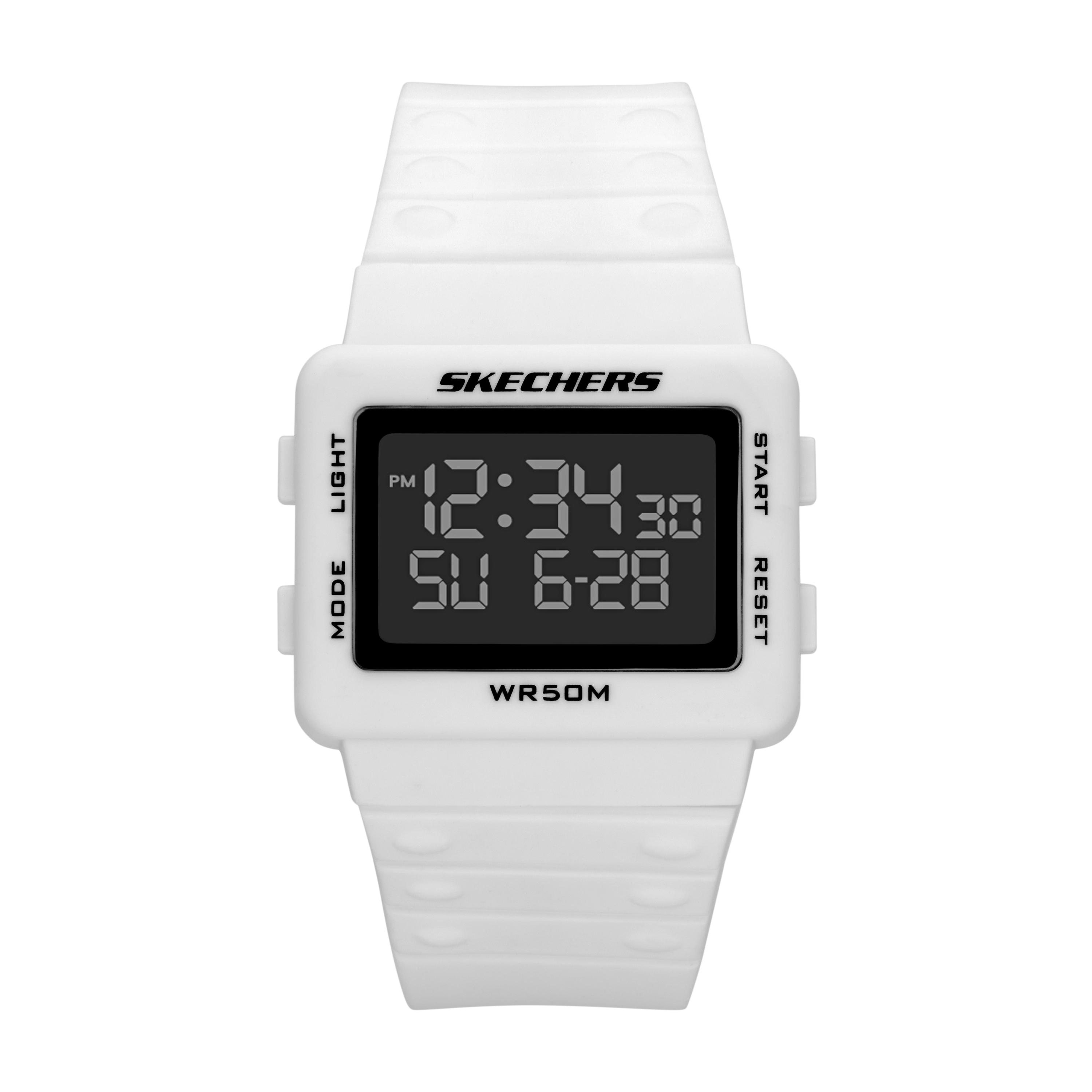 Chronograph SKECHERS “Larson”, weiß (weiß, schwarz), Armbanduhren