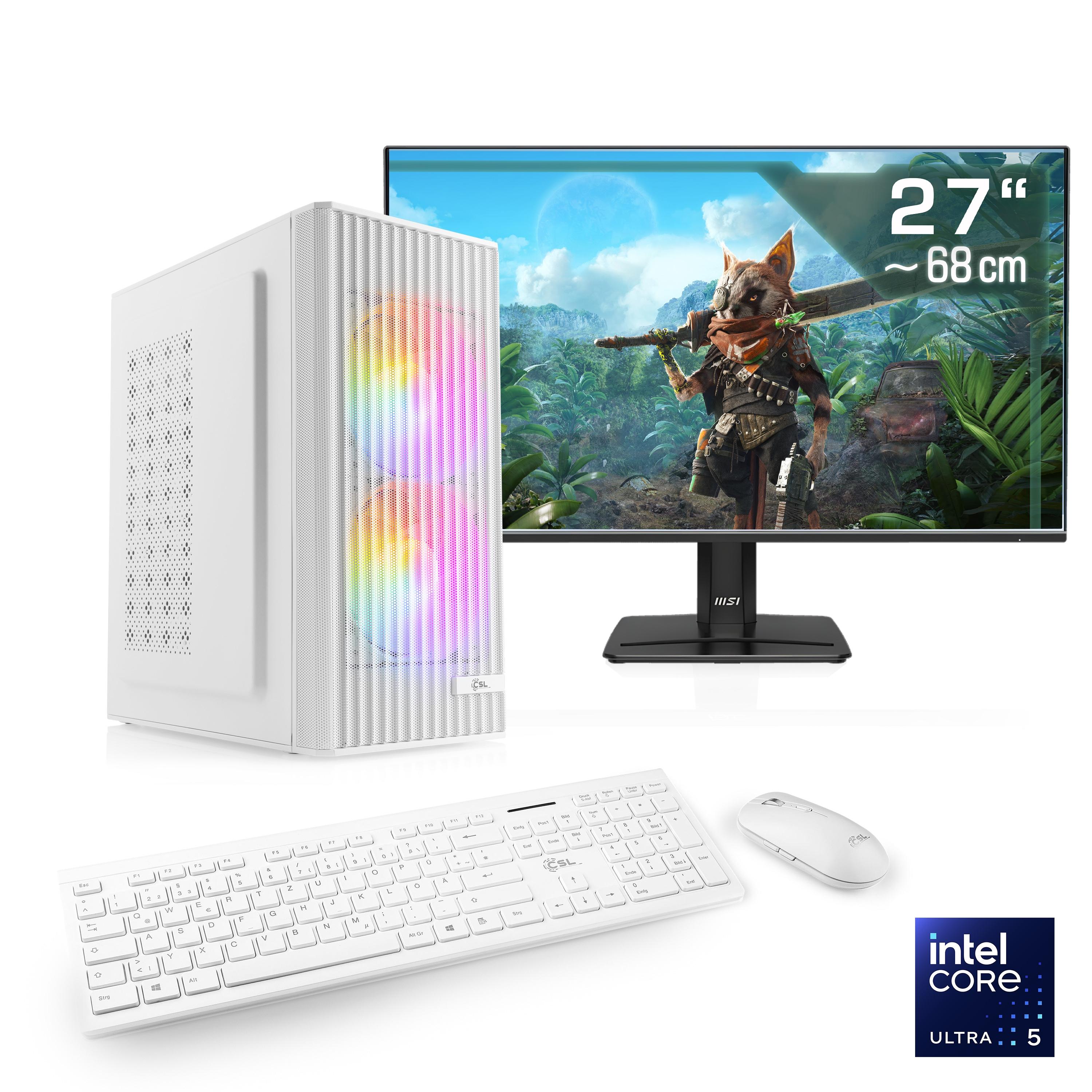 CSL Gaming-PC-Komplettsystem “Spectrum V25257W”, Energieeffizienz: E (A-G), weiß, Microsoft Windows 11 Home (64 Bit), 32 GB RAM 1.000 GB