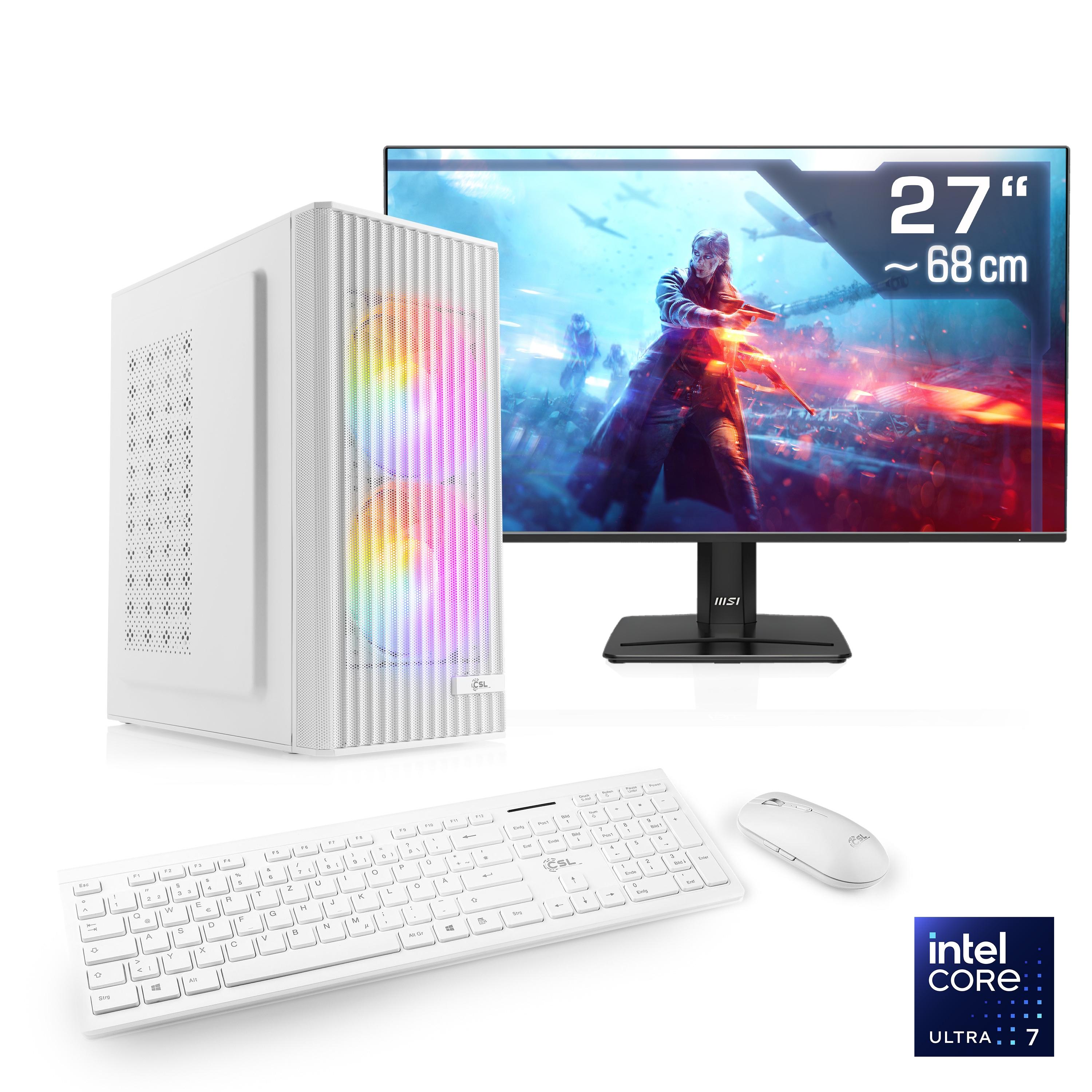 CSL Gaming-PC-Komplettsystem “Spectrum V25259”, Energieeffizienz: E (A-G), weiß, Microsoft Windows 11 Home (64 Bit), 32 GB RAM 1.000 GB