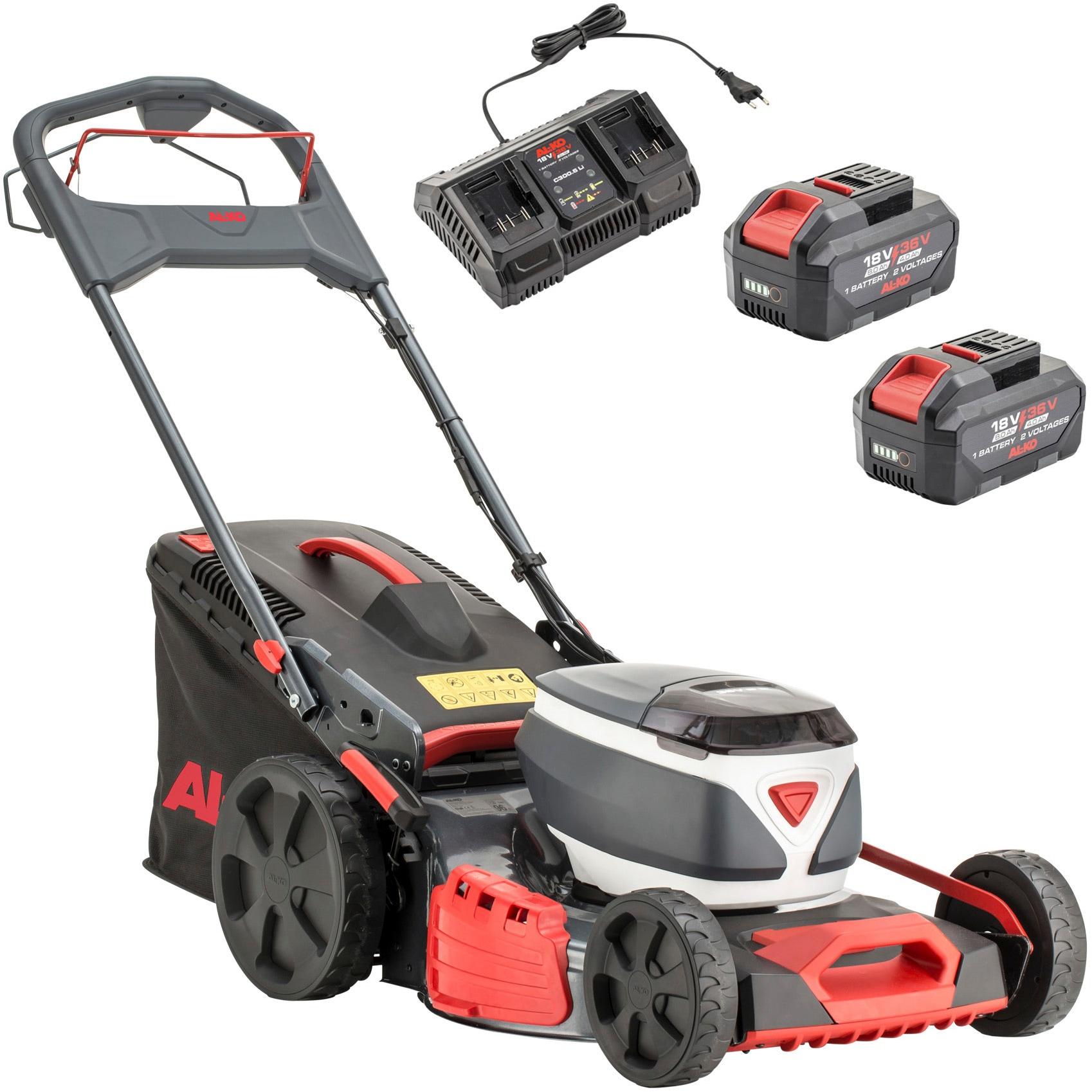 Akkurasenmäher AL-KO “51.6 Li SP COMFORT SET”, grau, B:58,5cm H:43,4cm T:106,5cm, Rasenmäher, Radantrieb