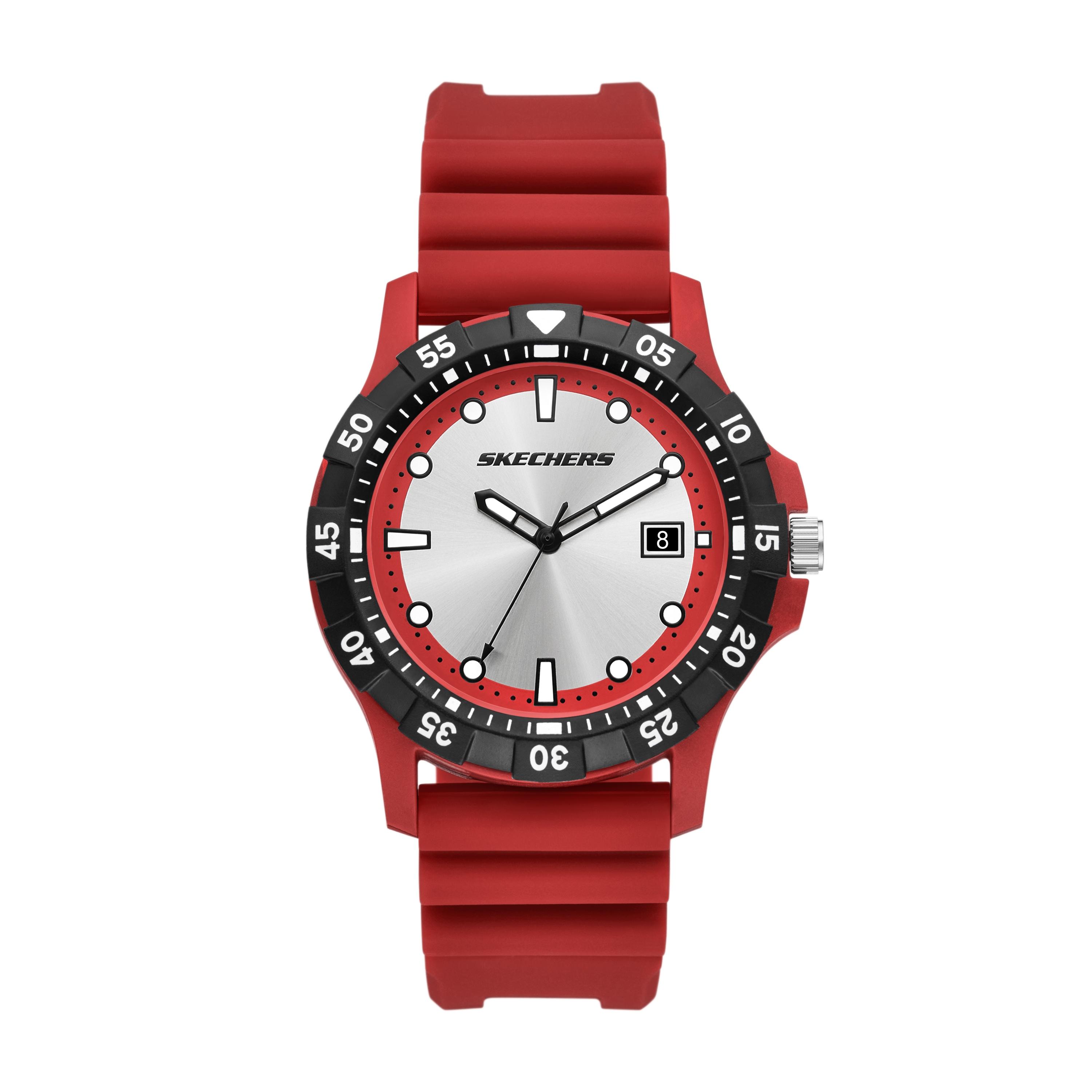 Quarzuhr SKECHERS “Glen Oaks”, rot, schwarz, Armbanduhren