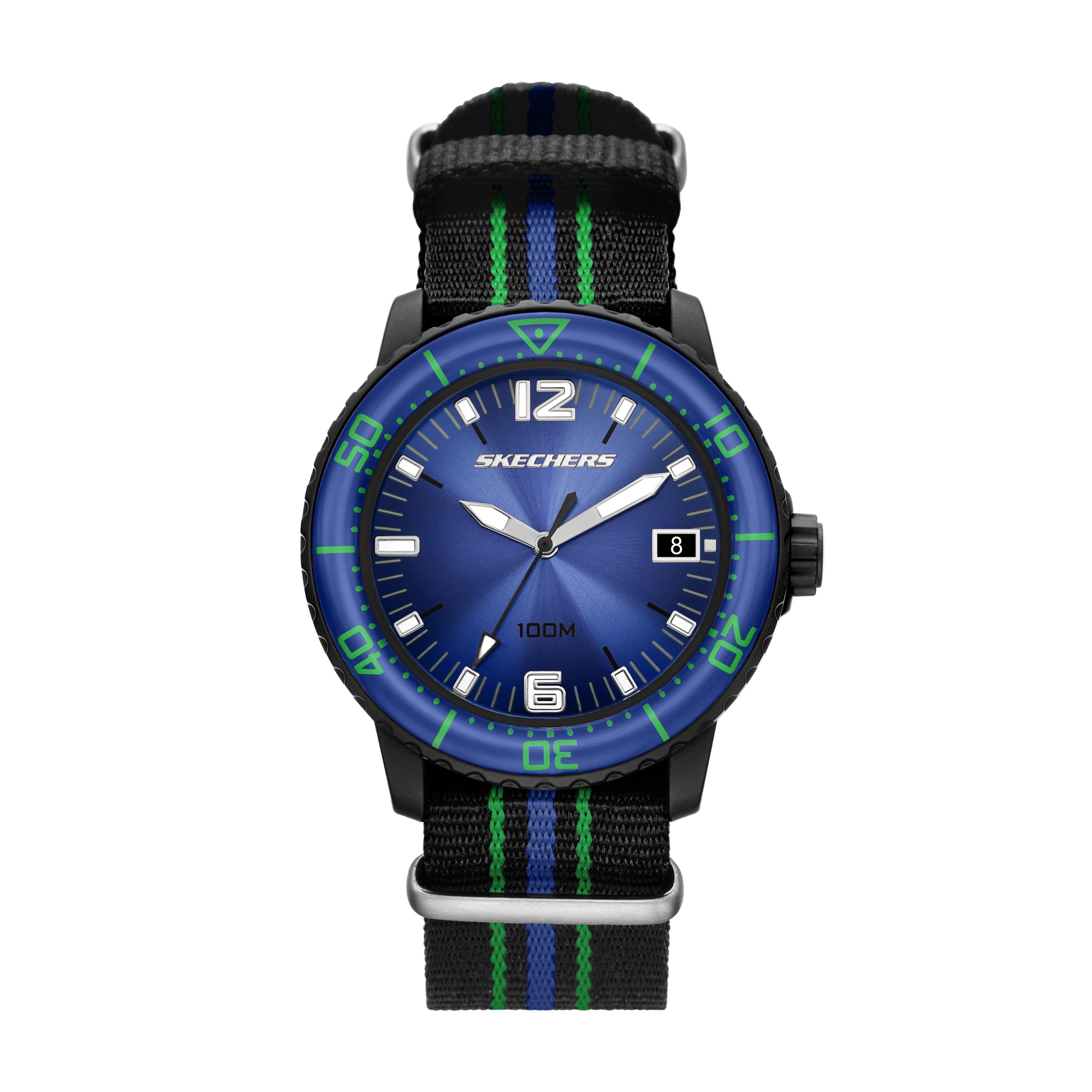 Quarzuhr SKECHERS “Maclay”, schwarz, blau, grün, Armbanduhren