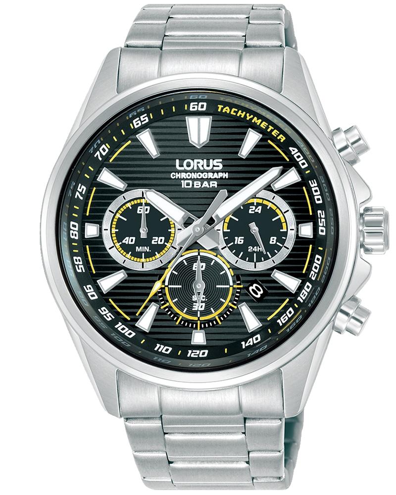 Chronograph LORUS “Sports Chronograph”, silberfarben, schwarz, Armbanduhren