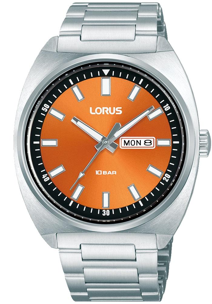 Quarzuhr LORUS “Sports”, silberfarben, orange, Armbanduhren