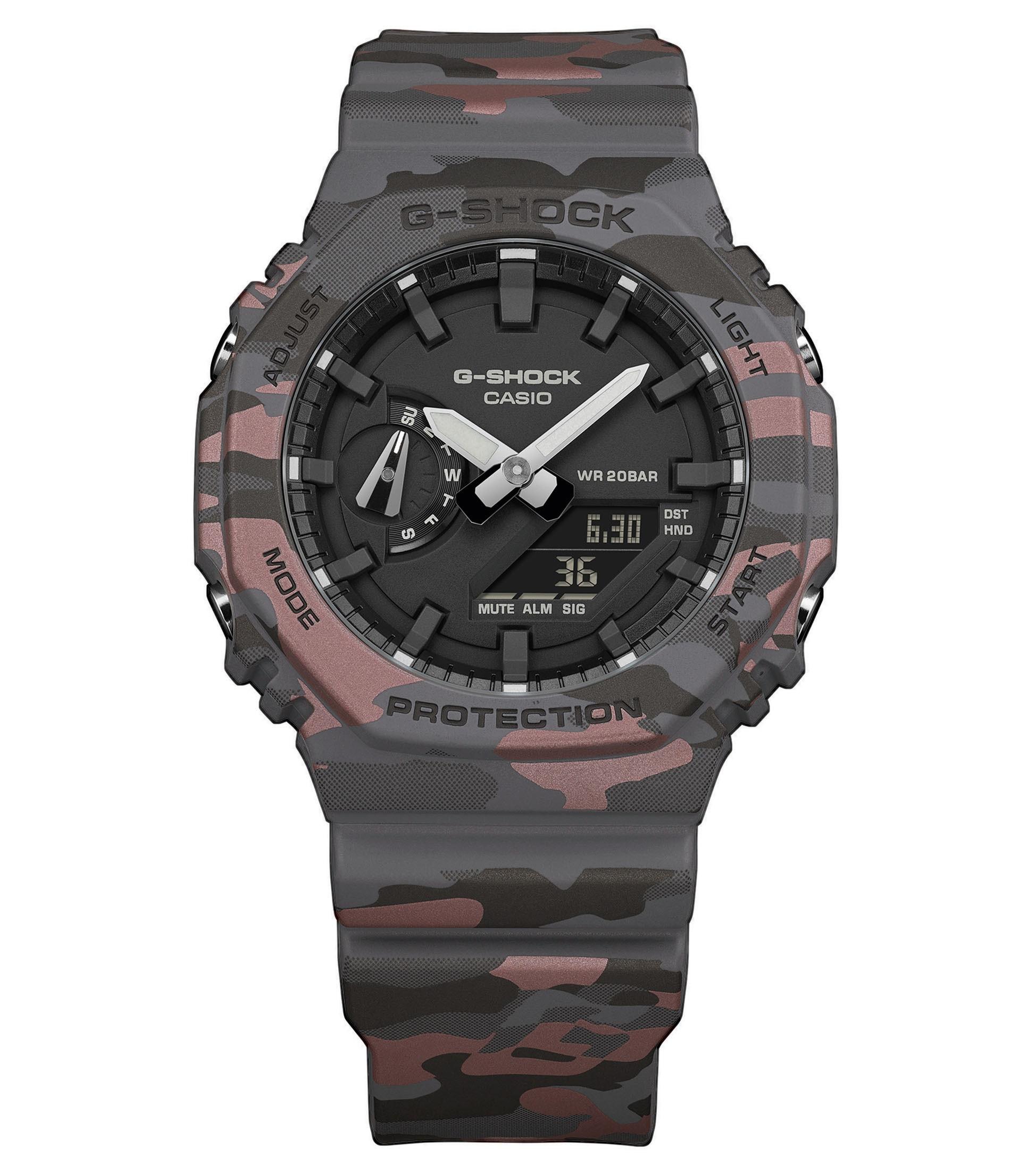 Chronograph CASIO G-SHOCK, rosa, grau, Armbanduhren