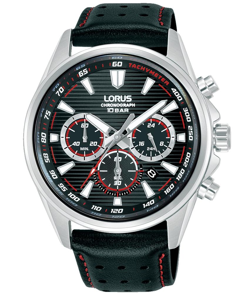 Chronograph LORUS “Sports Chronograph”, schwarz, rot, Armbanduhren