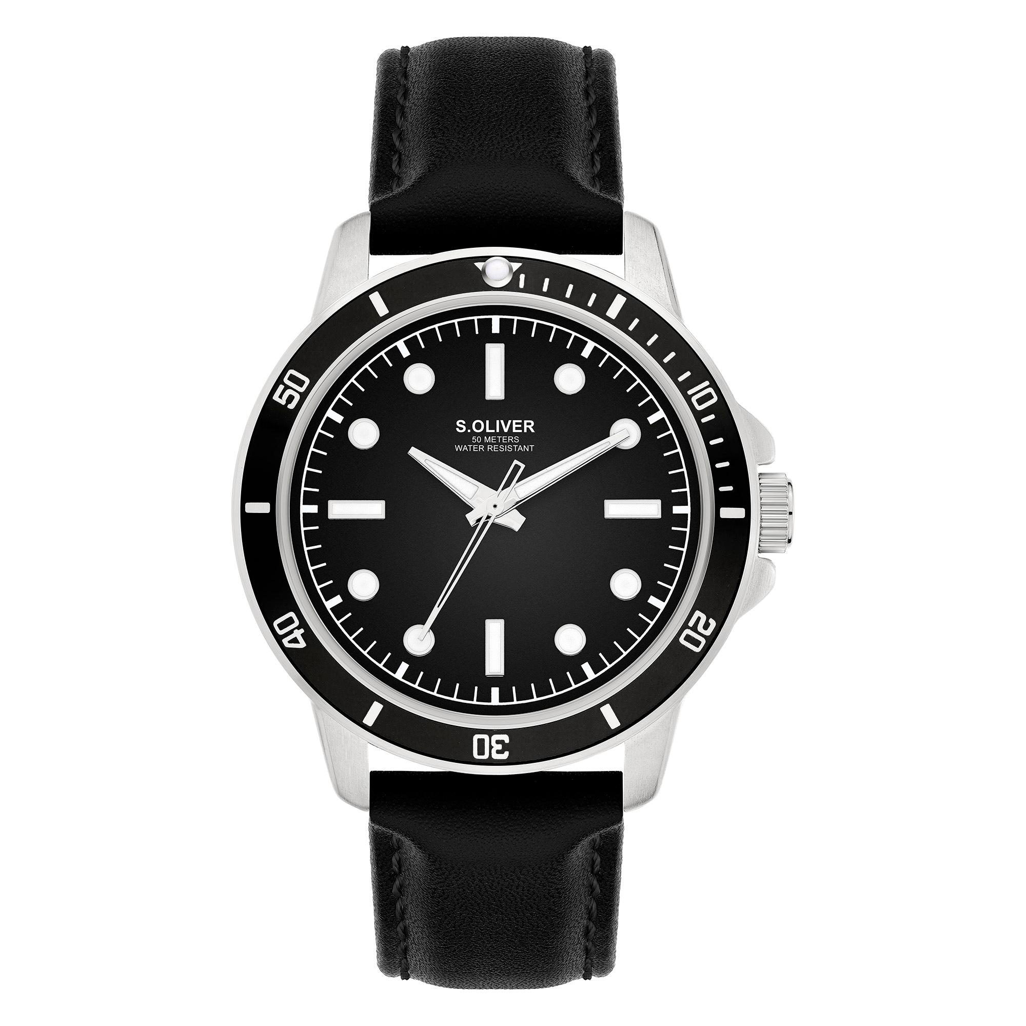 Quarzuhr S.OLIVER “Elegant Silicone”, schwarz, Armbanduhren