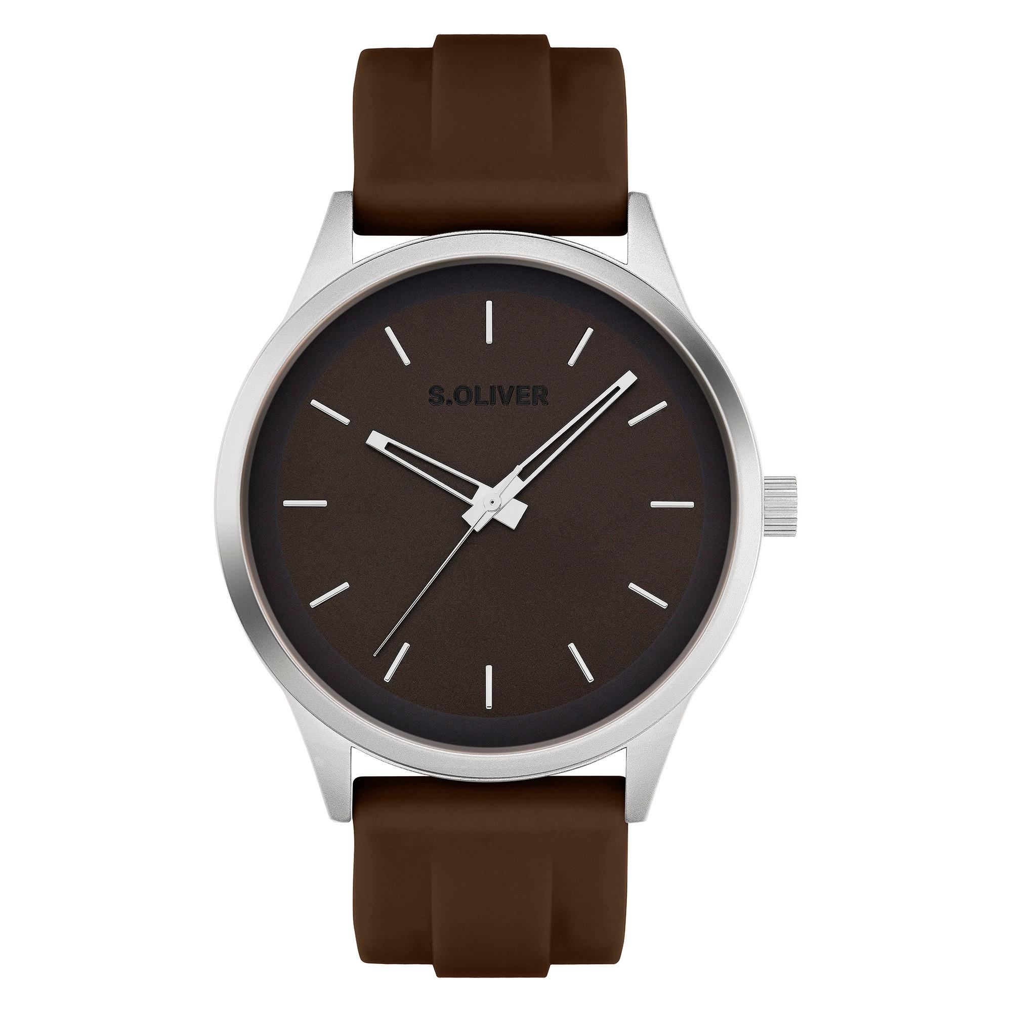 Quarzuhr S.OLIVER “Sport Silicone”, braun, schwarz, Armbanduhren