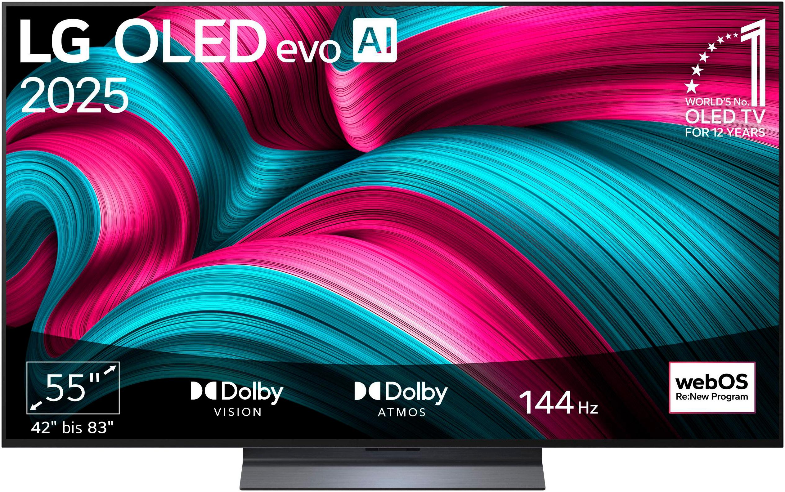 LG OLED-Fernseher “OLED55C5ELB”, Energieeffizienz: G (A-G), grau (grau, schwarz), 55, Fernseher