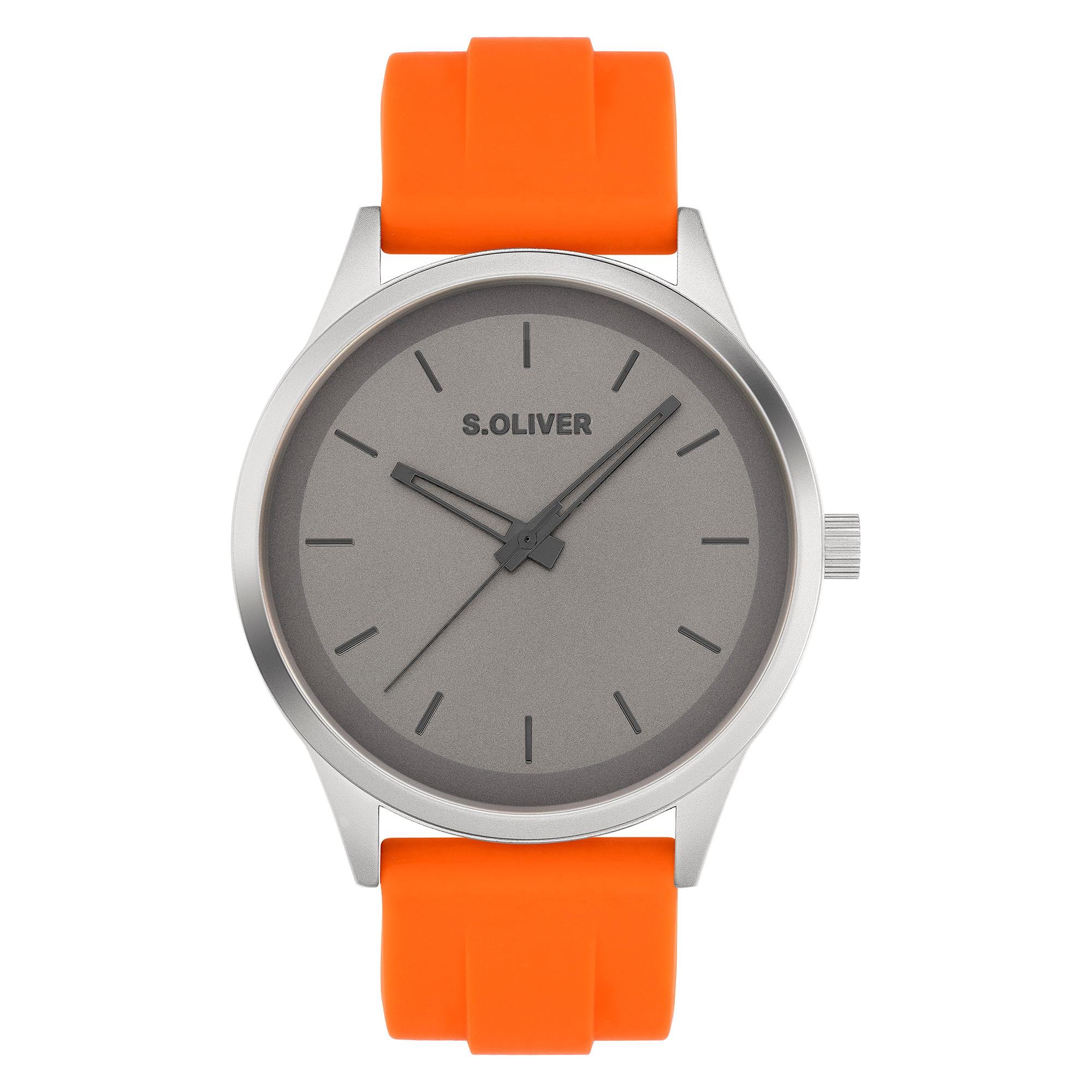 Quarzuhr S.OLIVER “Sport Silicone”, orange, grau, Armbanduhren