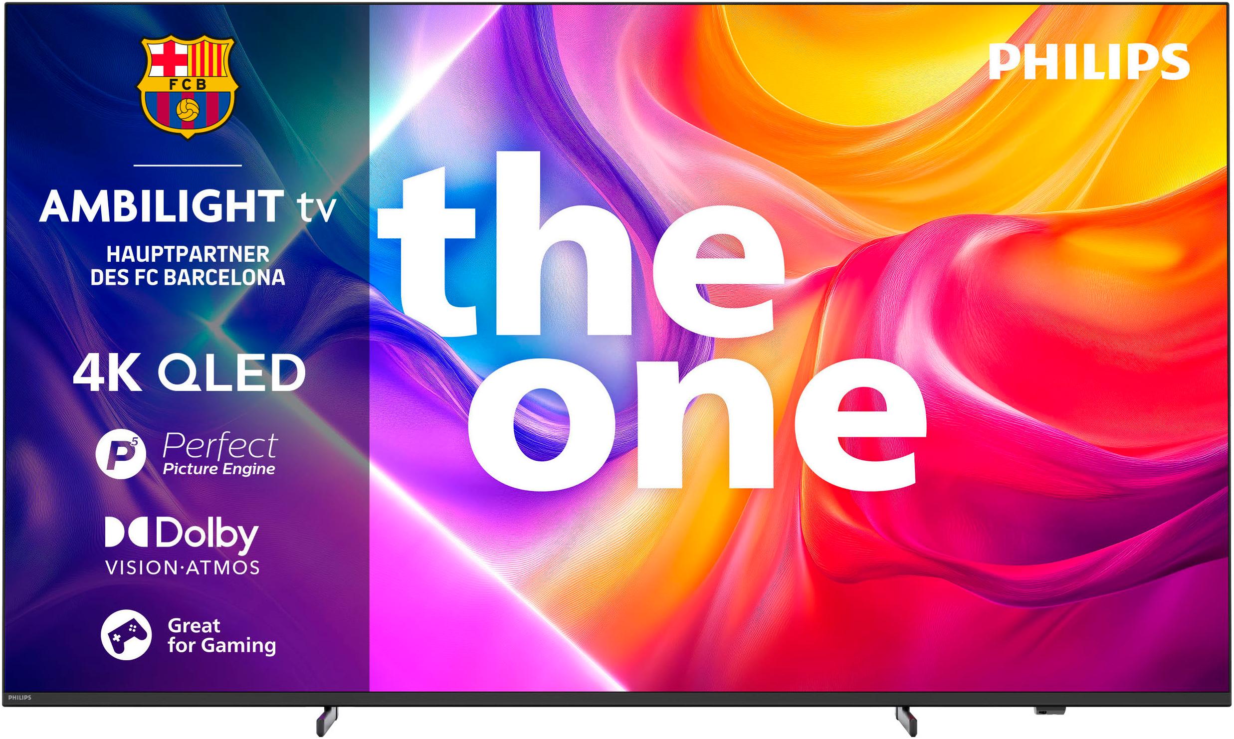 PHILIPS QLED-Fernseher "85PUS9000/12", Energieeffizienz: E (A-G), bunt (schwarz), 85, Fernseher, Ambilight, P5 Picture Engine, Dolby Vision, Dolby