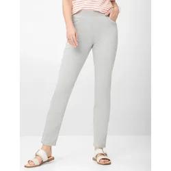 Chinohose RAPHAELA BY BRAX "Style PAMINA FUN", Damen, Gr. 36, Normalgrößen, grau (smoke), Web, 86% Baumwolle, 10% Elastomultiester, 4% Elasthan, slim 