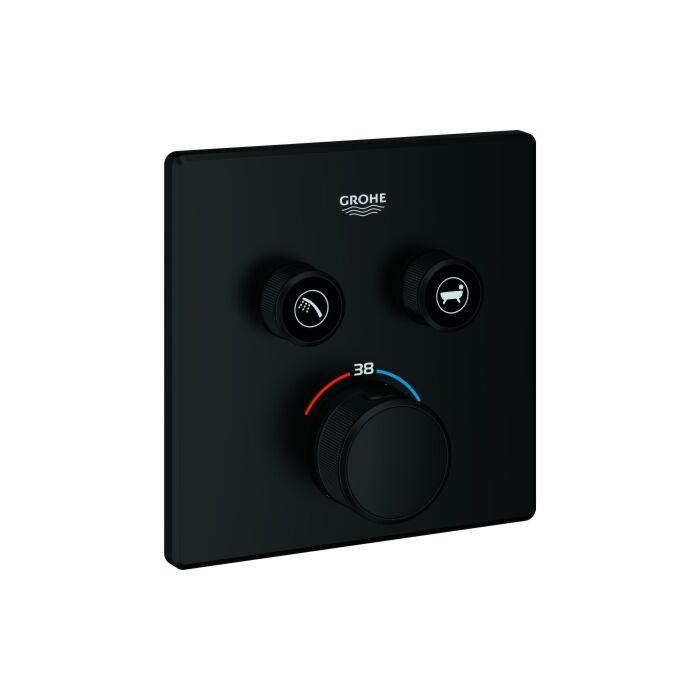 Grohe Grohtherm Smartcontrol Fertigmontageset 291242430 UP-Thermostat, 2 Absperrventile, eckig, matt black