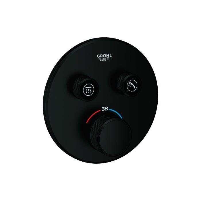 Grohe Grohtherm Smartcontrol Fertigmontageset 291192430 UP-Thermostat, 2 Absperrventile, rund, matt black