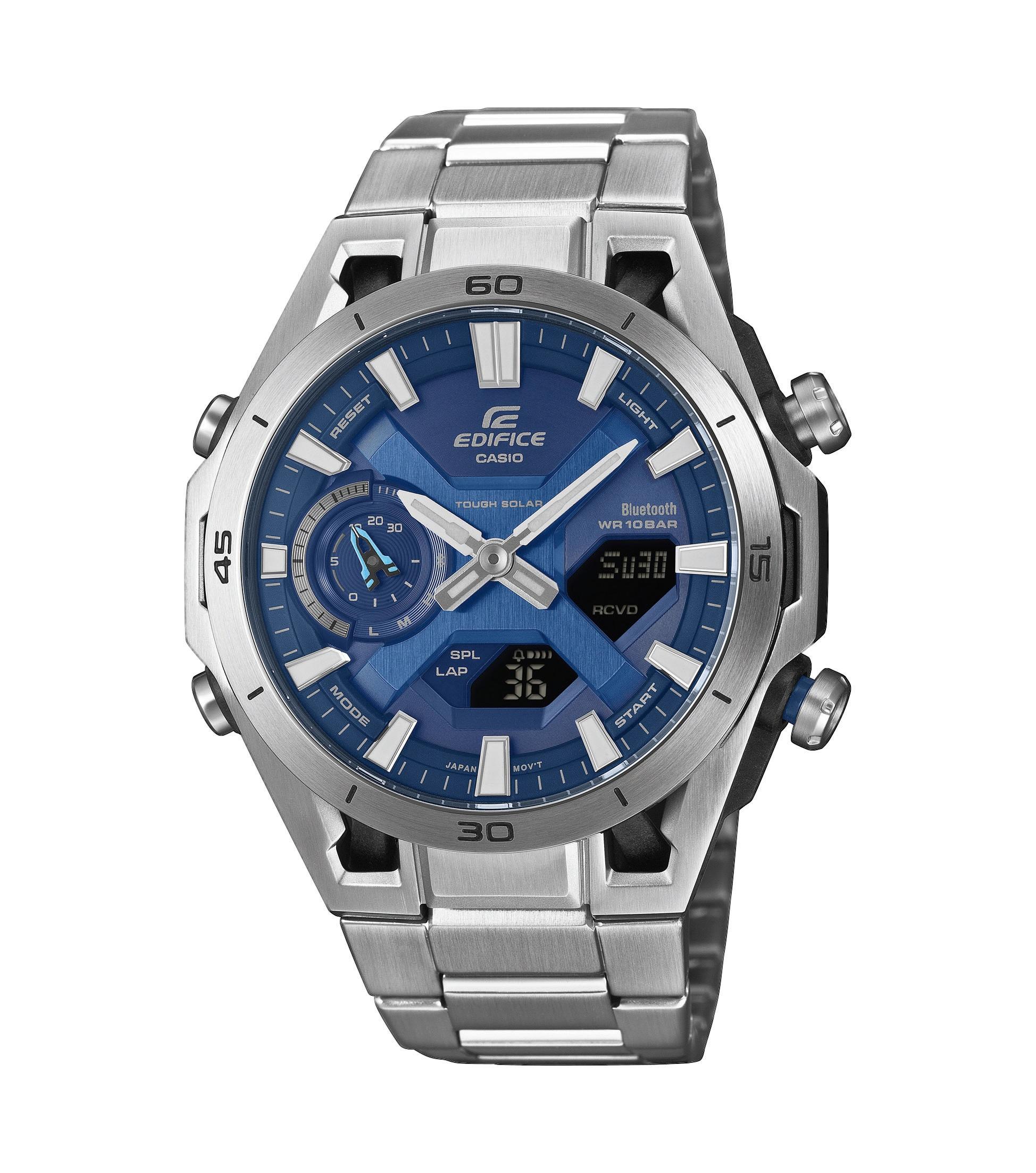 Smartwatch CASIO EDIFICE, silberfarbenblau, silberfarben