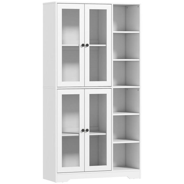4goodz Keukenkast met glazen deuren en planken met open vakken 172 cm hoog