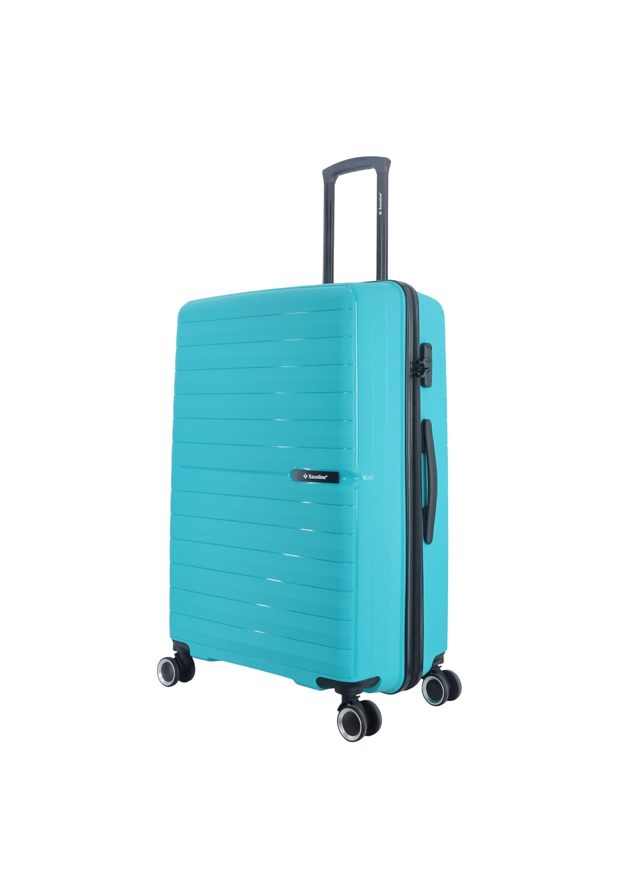 Koffer SAXOLINE "Fiesta", Gr. B/H/T: 51cm x 77cm x 30cm, blau (türkis), Koffer, aus robustem Polypropylen