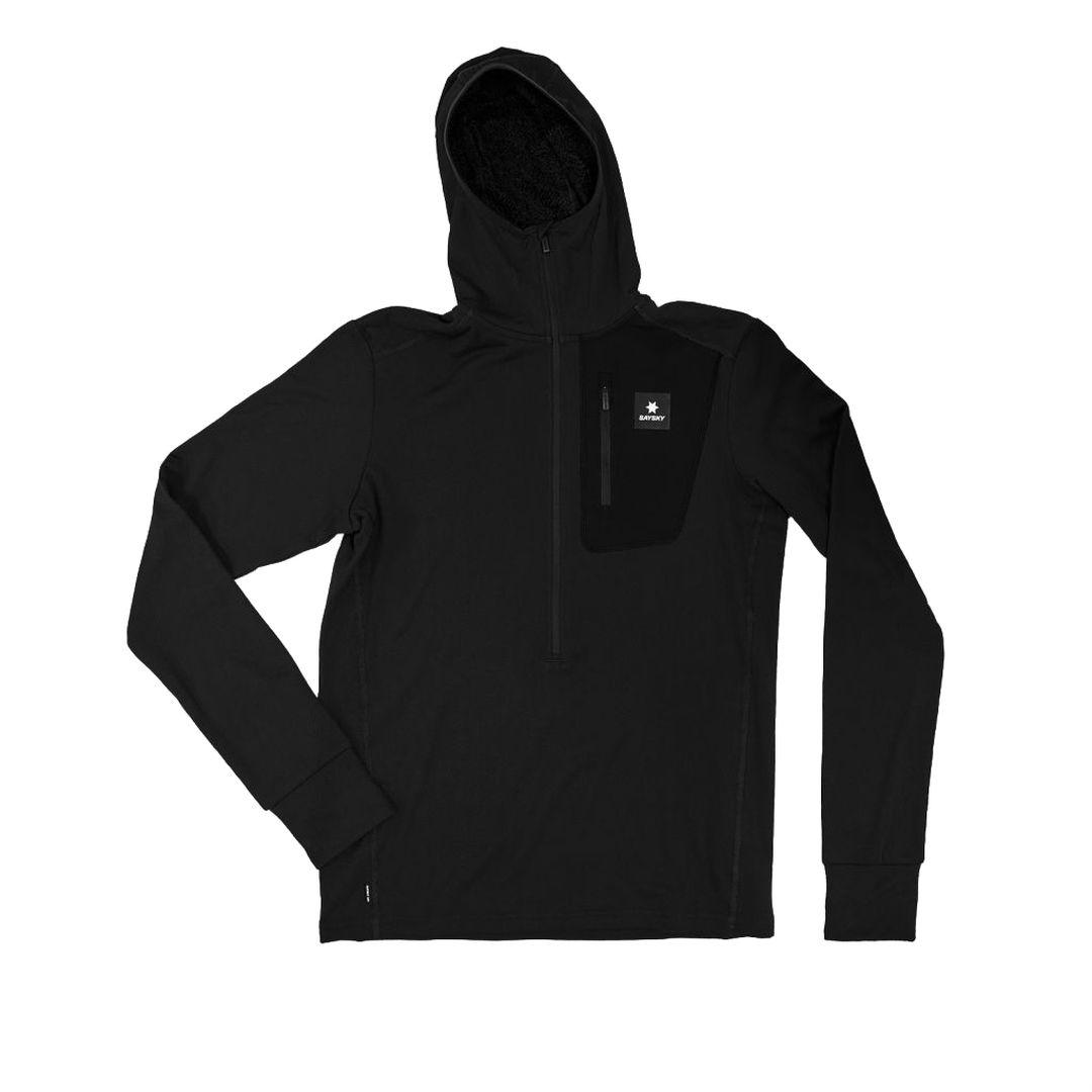 Saysky Herren Combat Half Zip Fleece Hoodie schwarz