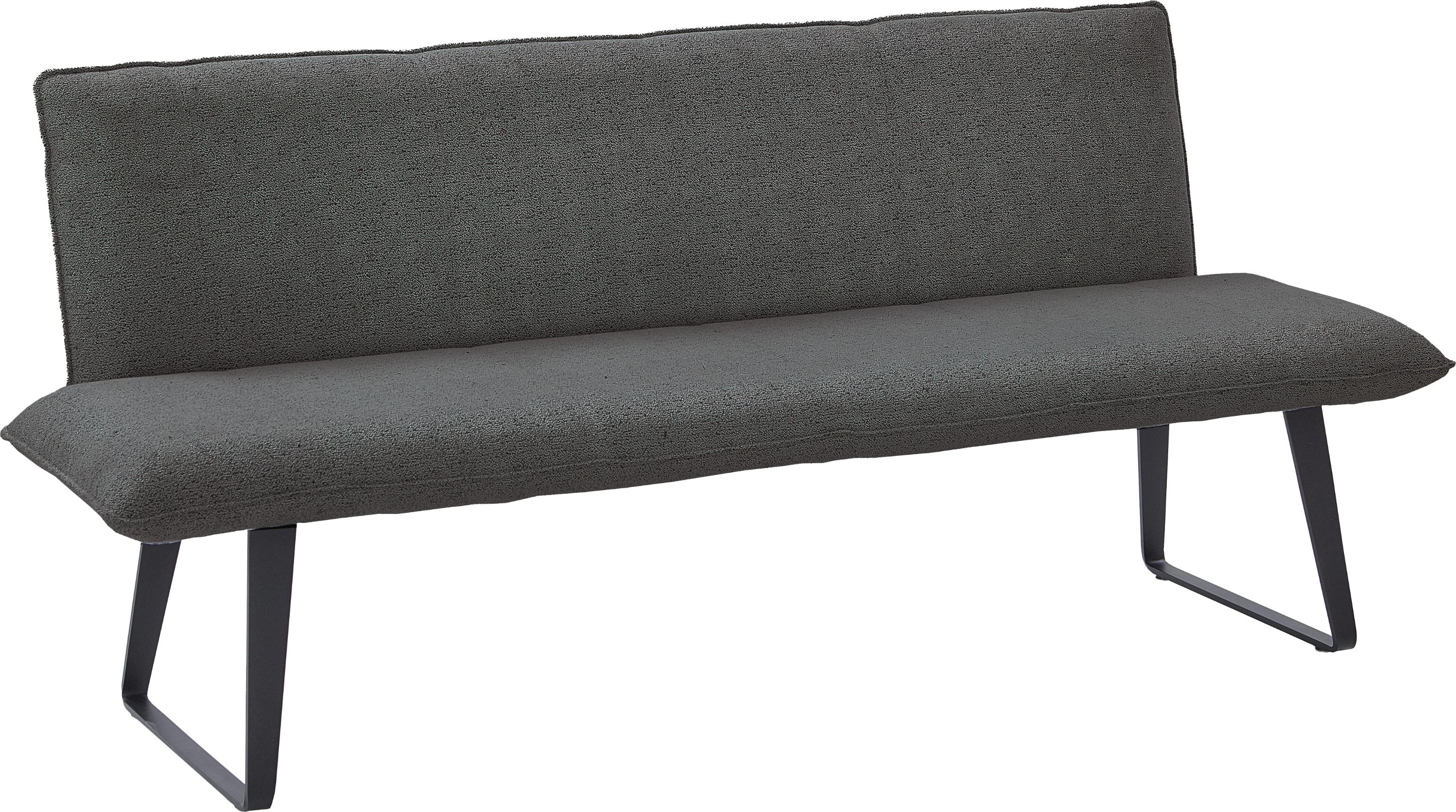 Polsterbank NIEHOFF SITZMÖBEL "Solo", grau (anthrazit, schwarz), B:160cm H:89cm T:67cm, 100% PES, Sitzbänke, Polsterbank, mit Micro-Federkern,