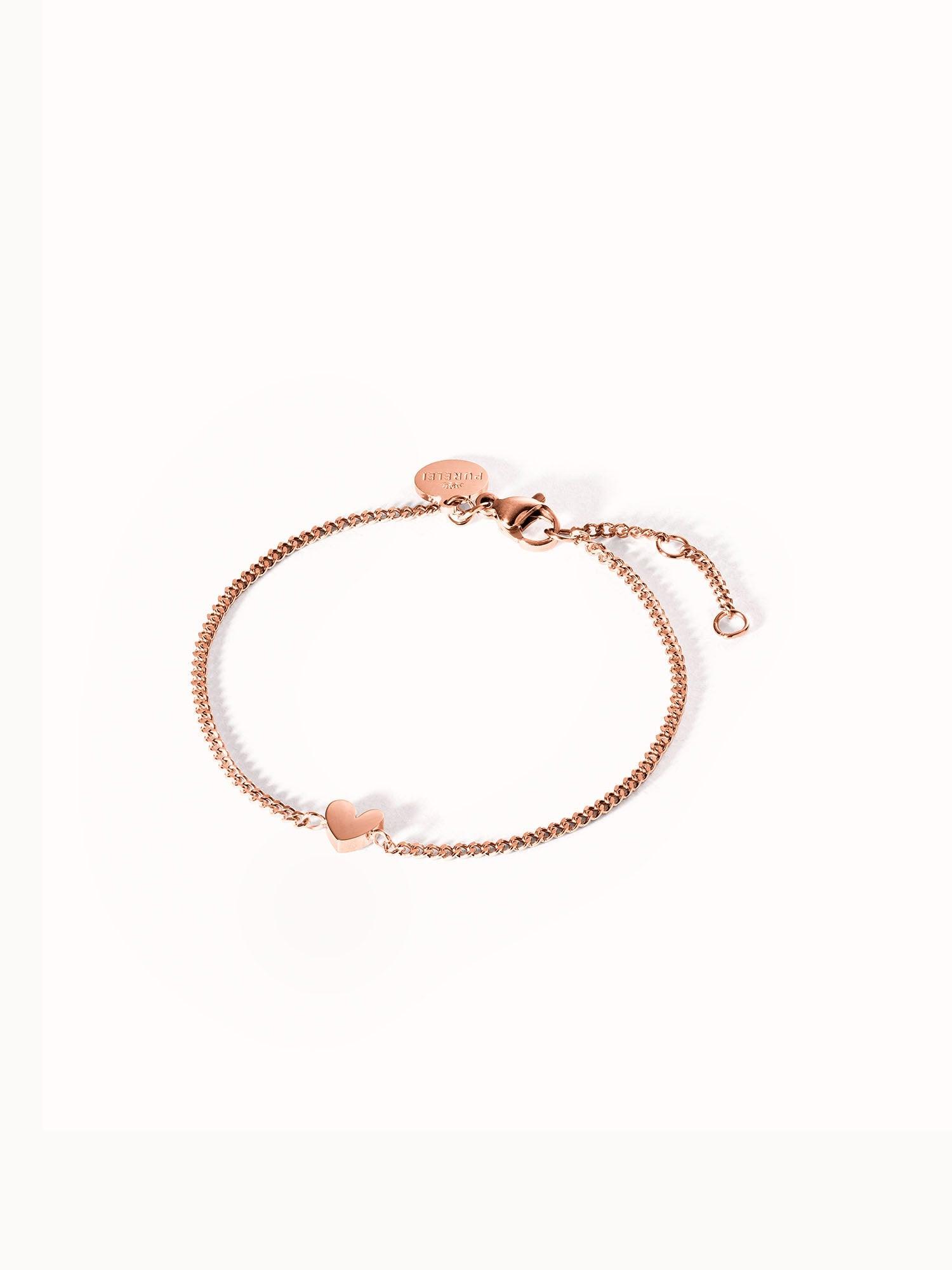 PURELEI Tiny Heart Armband, verstellbare Länge