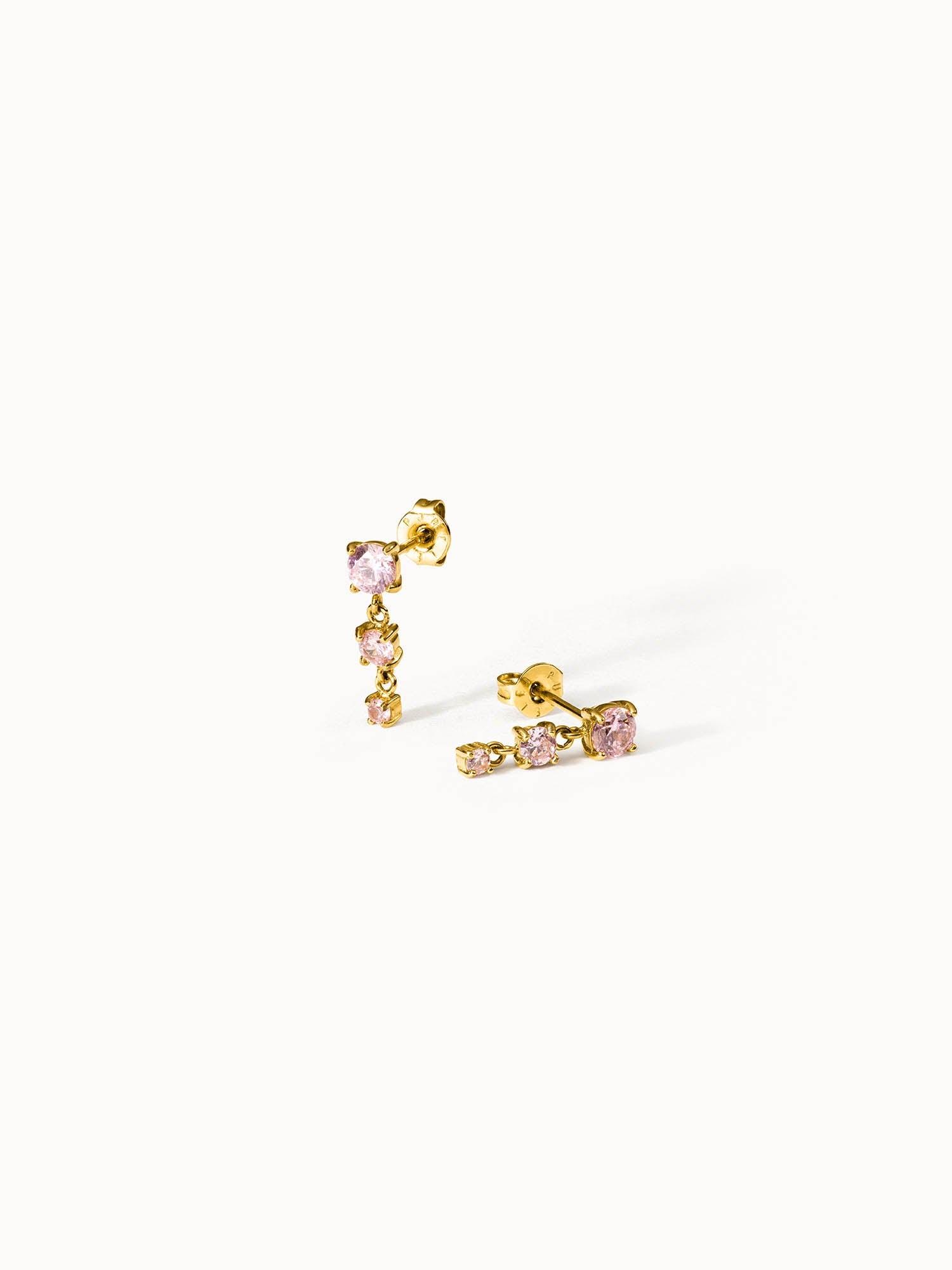 PURELEI Pink Glamour Ohrringe mit Zirkonia Steinen