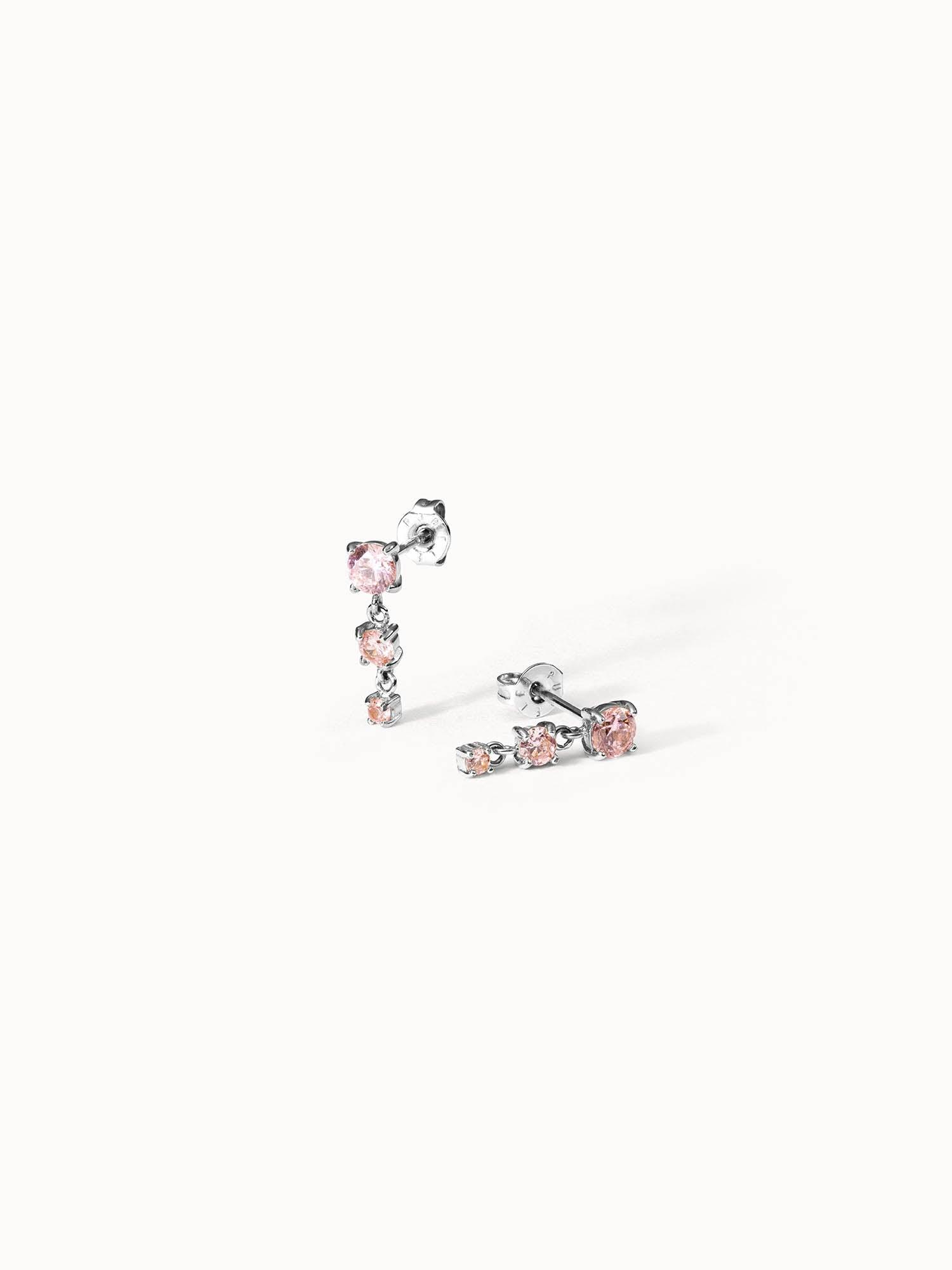 PURELEI Pink Glamour Ohrringe mit Zirkonia Steinen