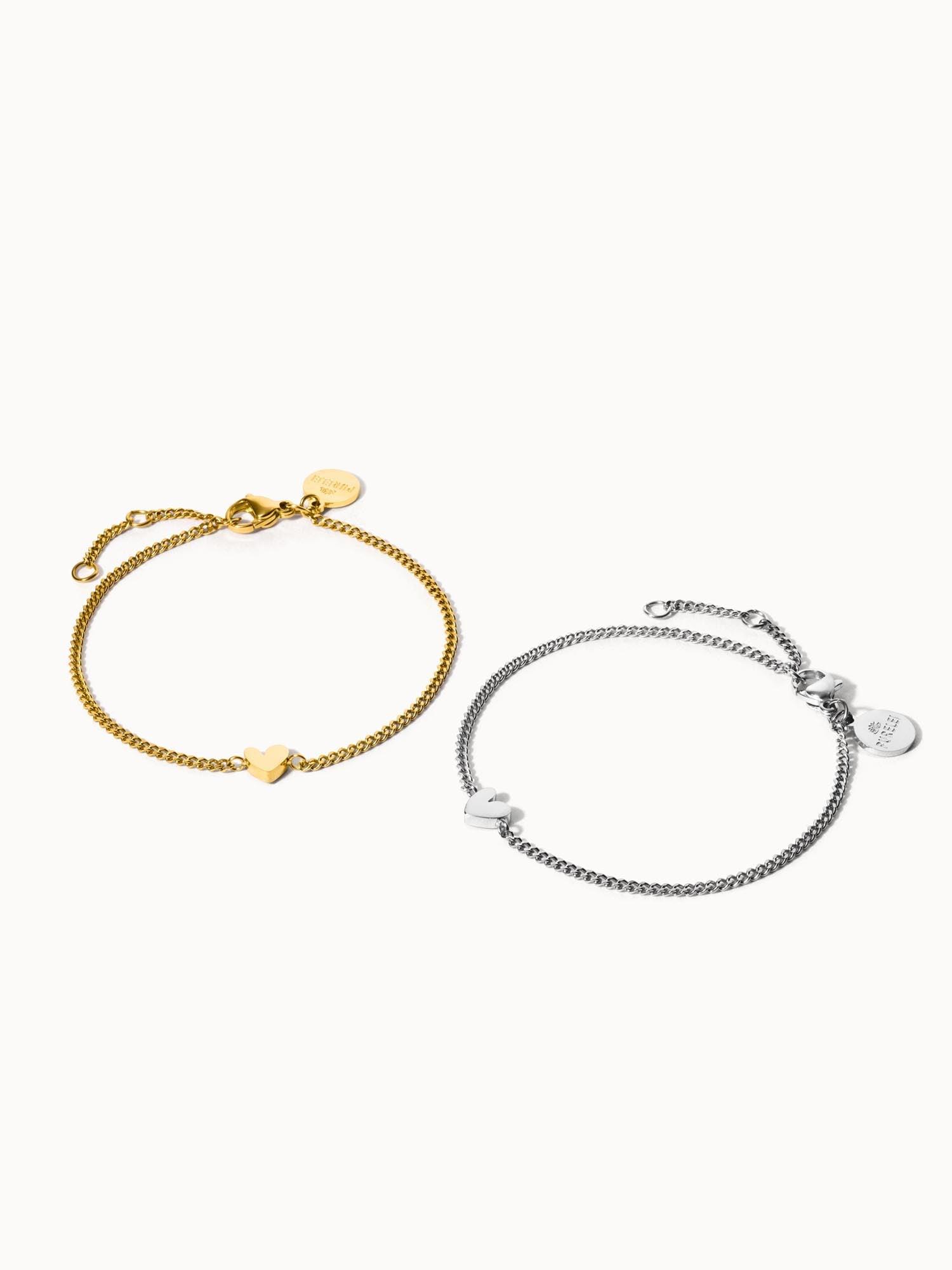 PURELEI Tiny Heart Armband Set