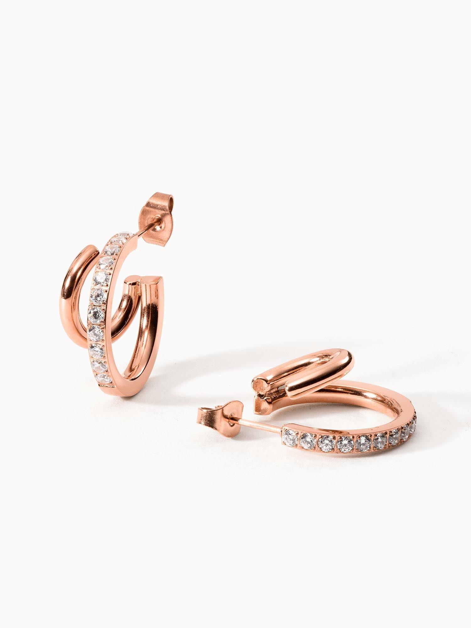 PURELEI Double Glitter Ohrringe mit Zirkonia Steinen