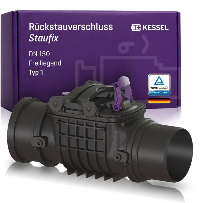 Kessel Rückstauverschluss 720150 DN 150, L/H 526 x 306 mm, freiliegend, Kunststoff