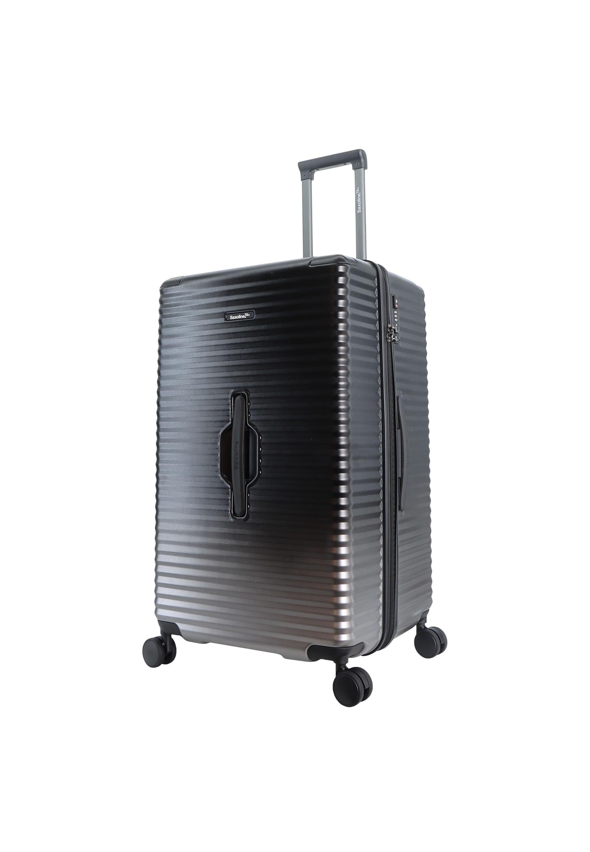 Koffer SAXOLINE "Elite Trunk", Gr. B/H/T: 46cm x 77cm x 37cm, silber (schwarz, silberfarben), Koffer, aus robustem ABS/PC-Material