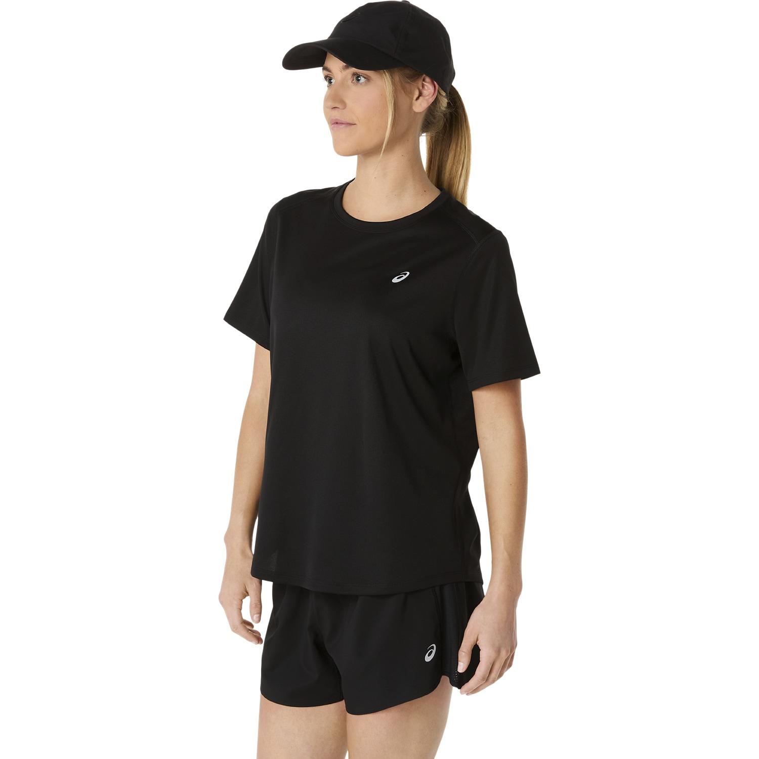 Laufshirt ASICS "ASICS CORE TOP", Damen, Gr. XL (46/48), schwarz (performance schwarz), Obermaterial: 100% Polyester, Shirts Laufshirt,