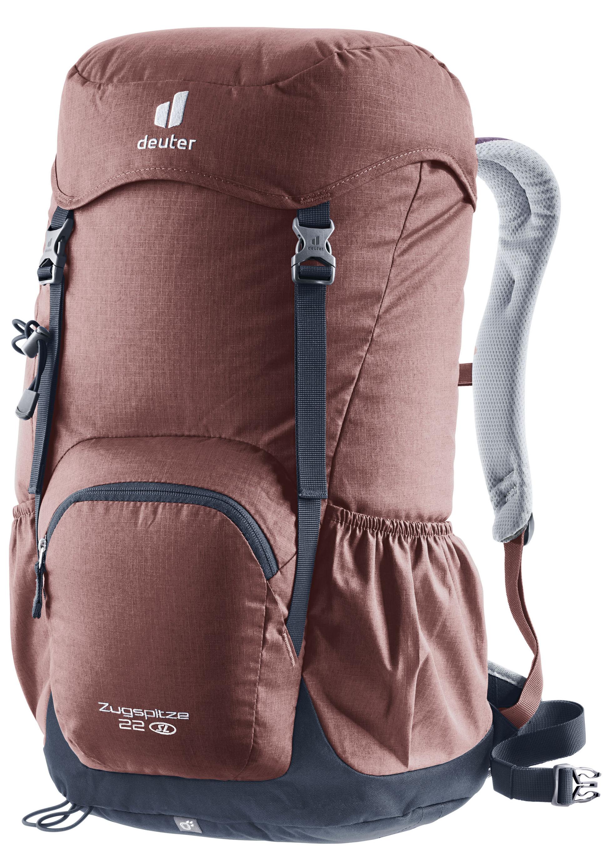 Wanderrucksack DEUTER "ZUGSPITZE 22 L", rot (caspia, ink), Rucksäcke, B/H/T: 34cm x 52cm x 22cm, Web, Polyester, unifarben, mit 22 Litern Volumen,