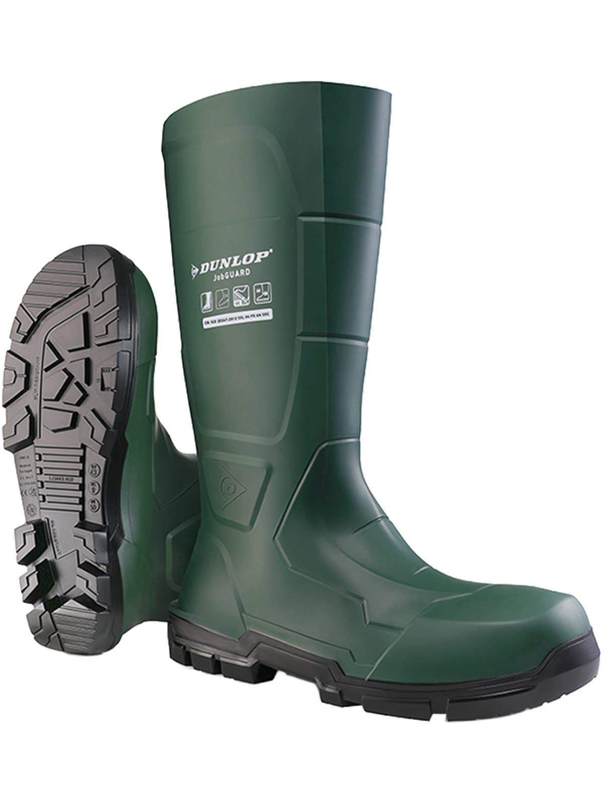 Sicherheitsstiefel DUNLOP "JobGuard" Gr. 48, grün (grün, schwarz), 48, Obermaterial: 100% Textilmaterial TEXMAT., Schuhe