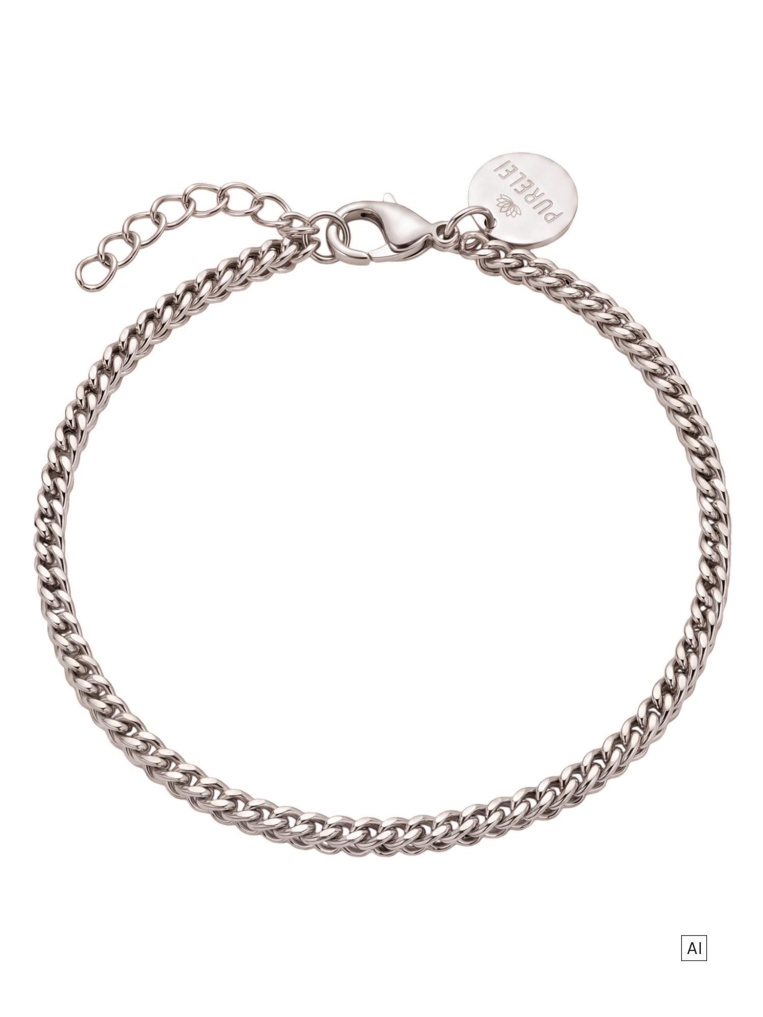 PURELEI Slim Box Chain Armband, verstellbare Länge