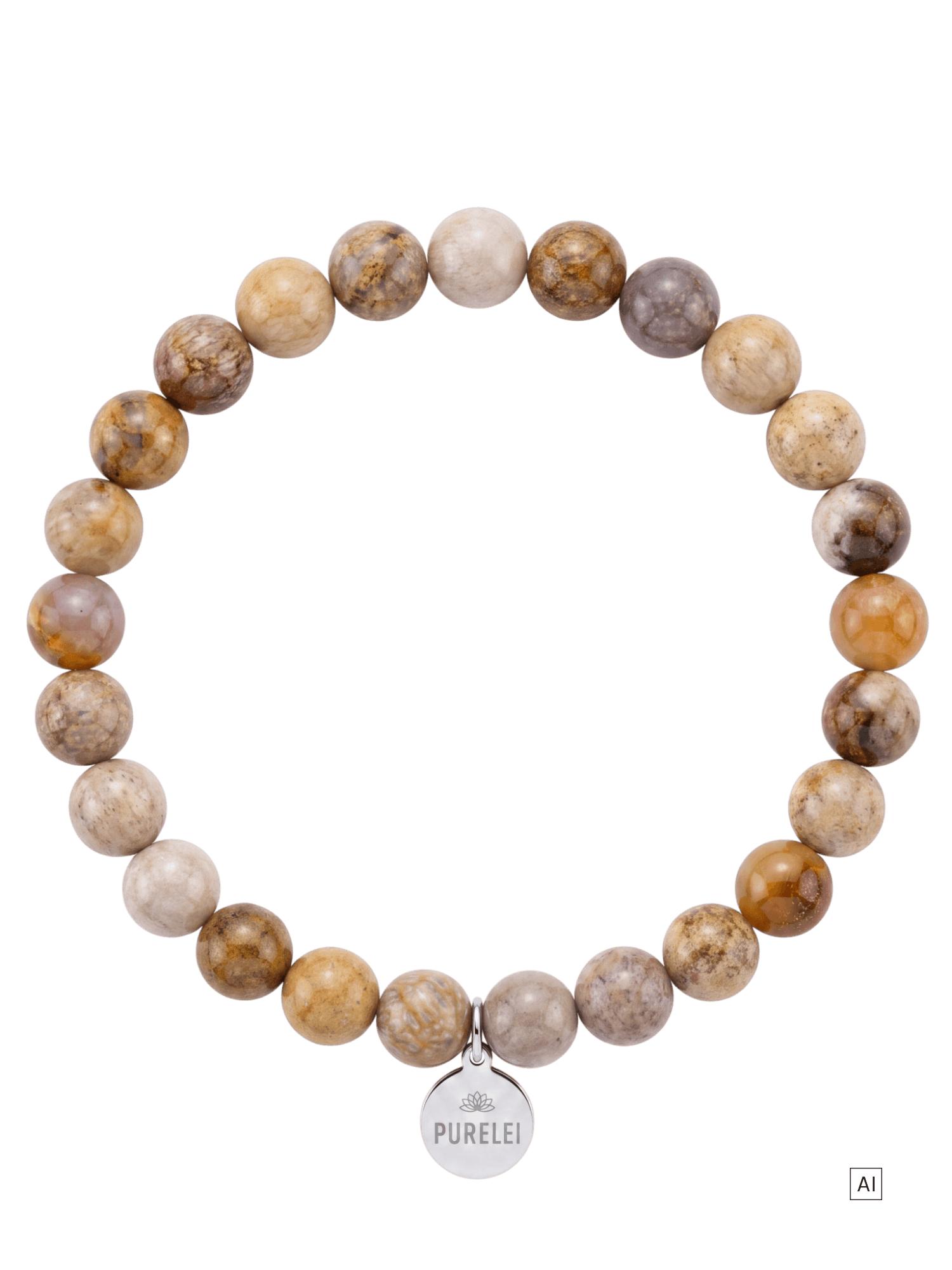 PURELEI Korallen Jade Perlenarmband