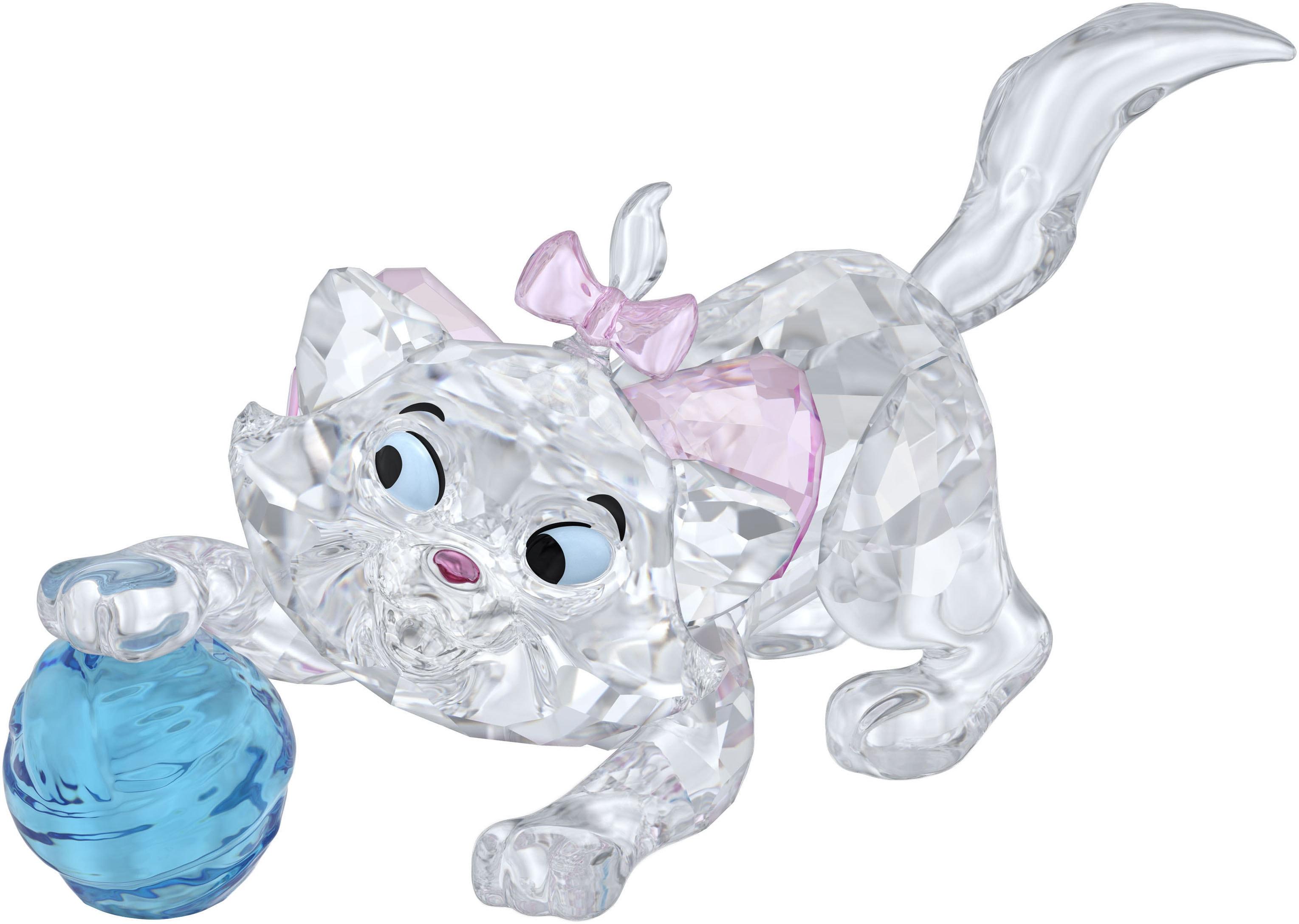 Dekofigur SWAROVSKI "Kristallfigur Sammelfigur Disney Classics The Aristocats Marie", transparent (kristallweiß, rosa, blau, schwarz), Dekofiguren,